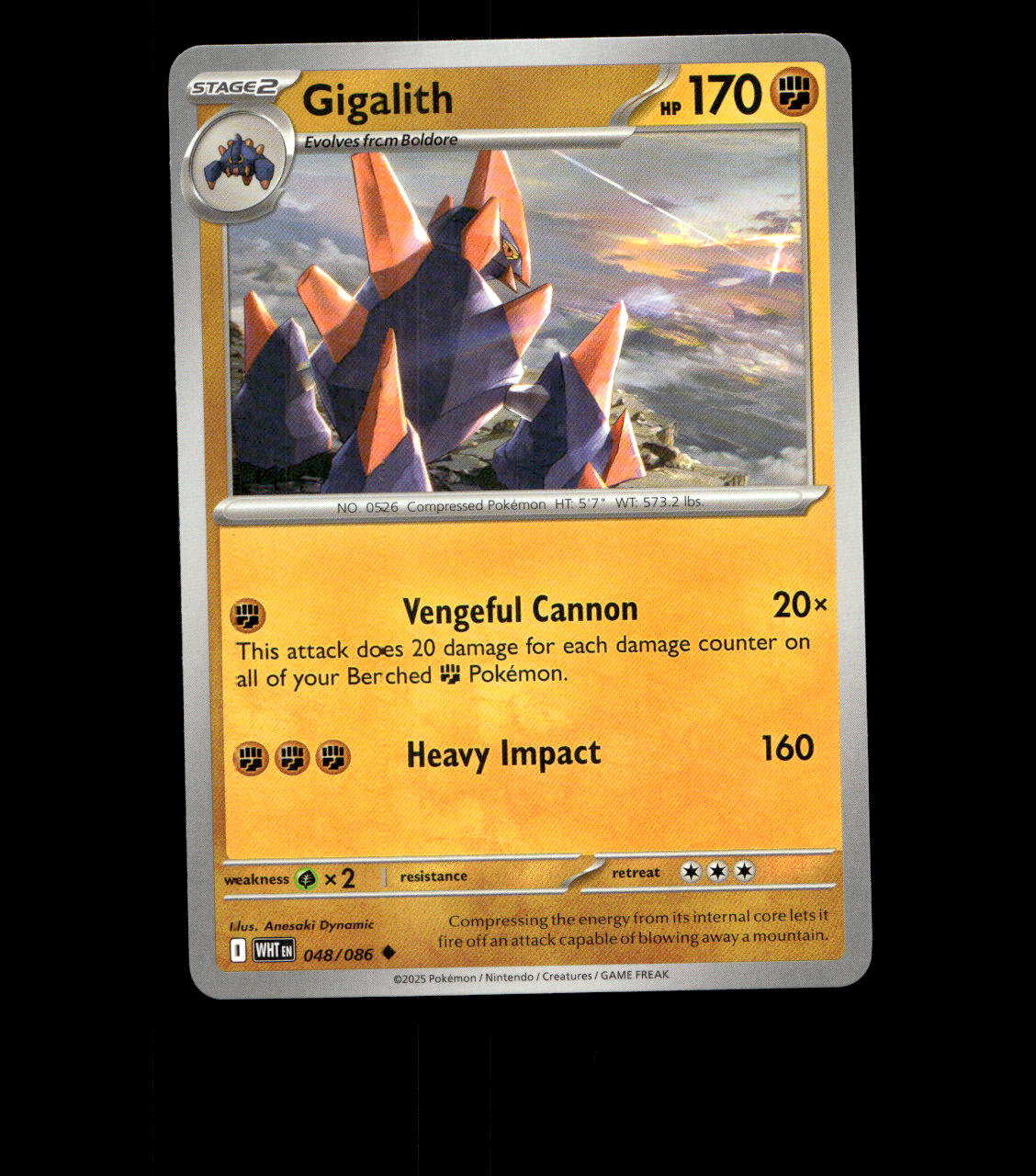 Gigalith – 048/086 – White Flare – Non Holo – Near Mint