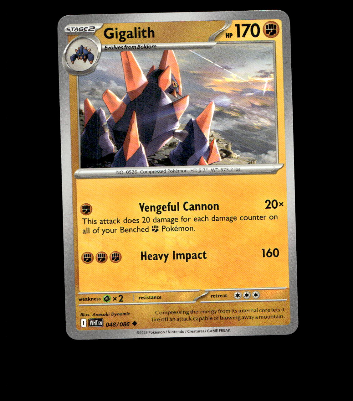 Gigalith – 048/086 – White Flare – Non Holo – Near Mint