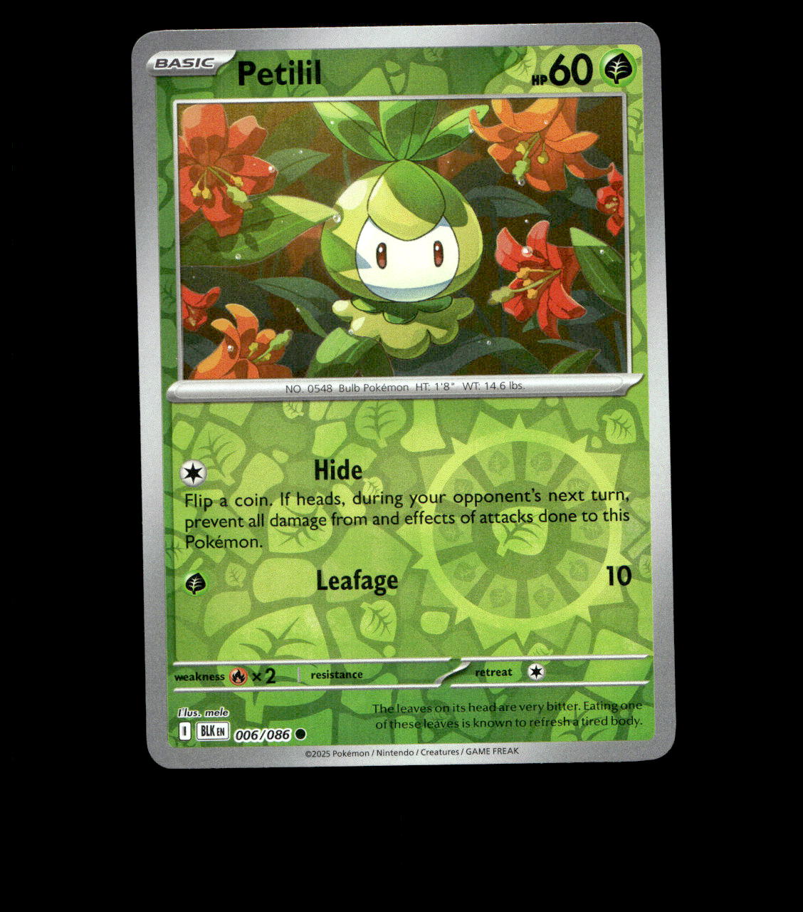 Petilil - 006/086 - Black Bolt - Reverse Holo Near Mint