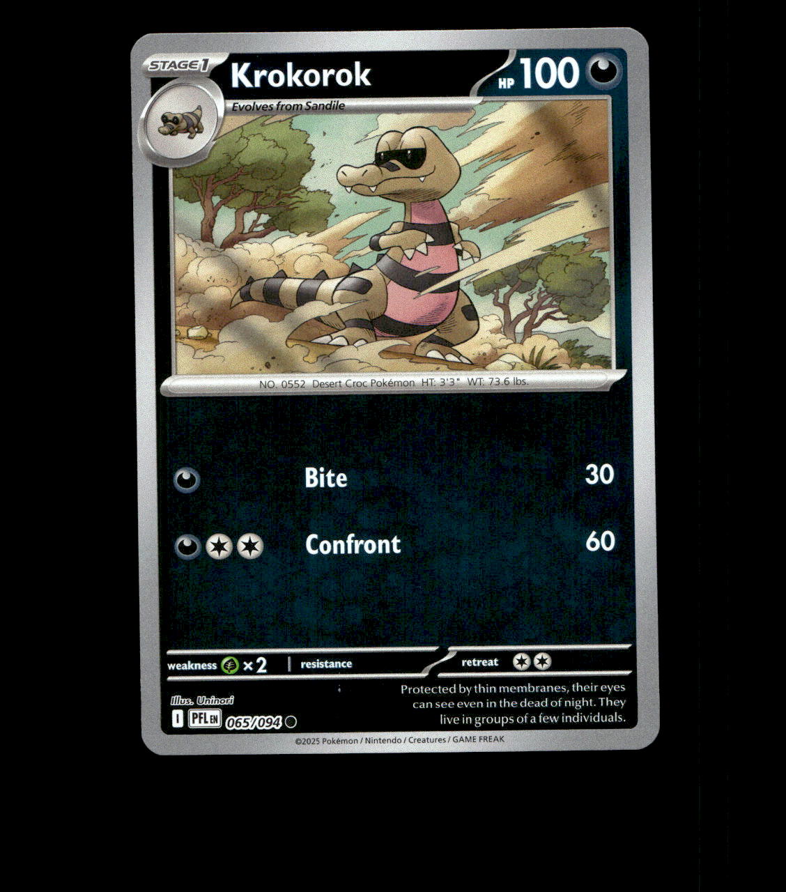 Krokorok - 065/094 - Phantasmal Flames - Reverse Holo Near Mint