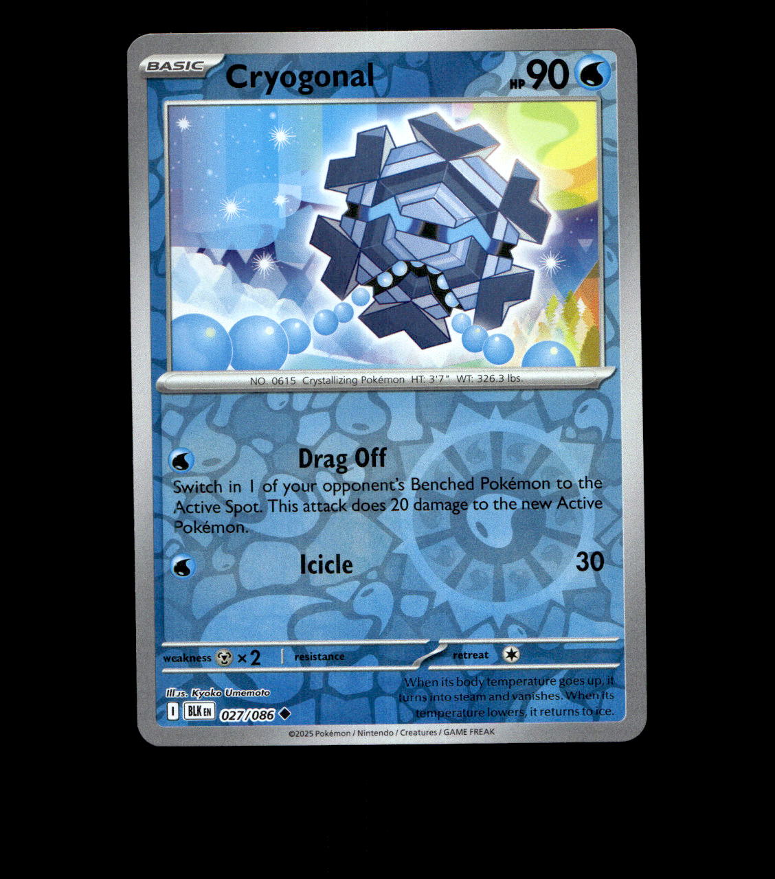 Cryogonal – 027/086 – Black Bolt – Reverse Holo – Near Mint
