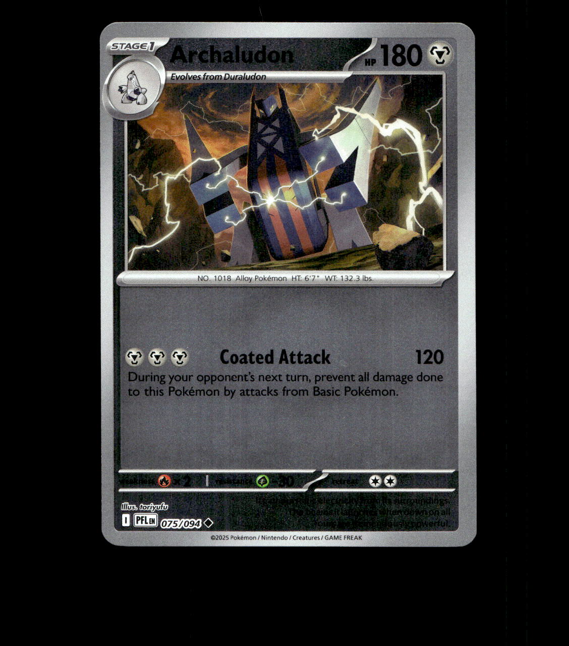 Archaludon - 075/094 - Phantasmal Flames - Reverse Holo Near Mint