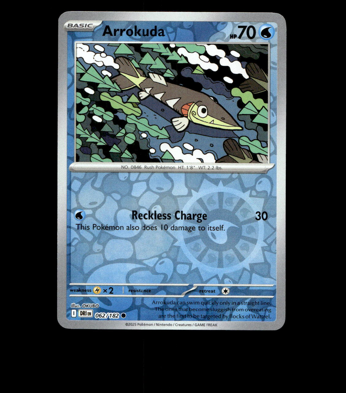 Arrokuda – 062/182 – Destined Rivals – Reverse Holo – Near Mint