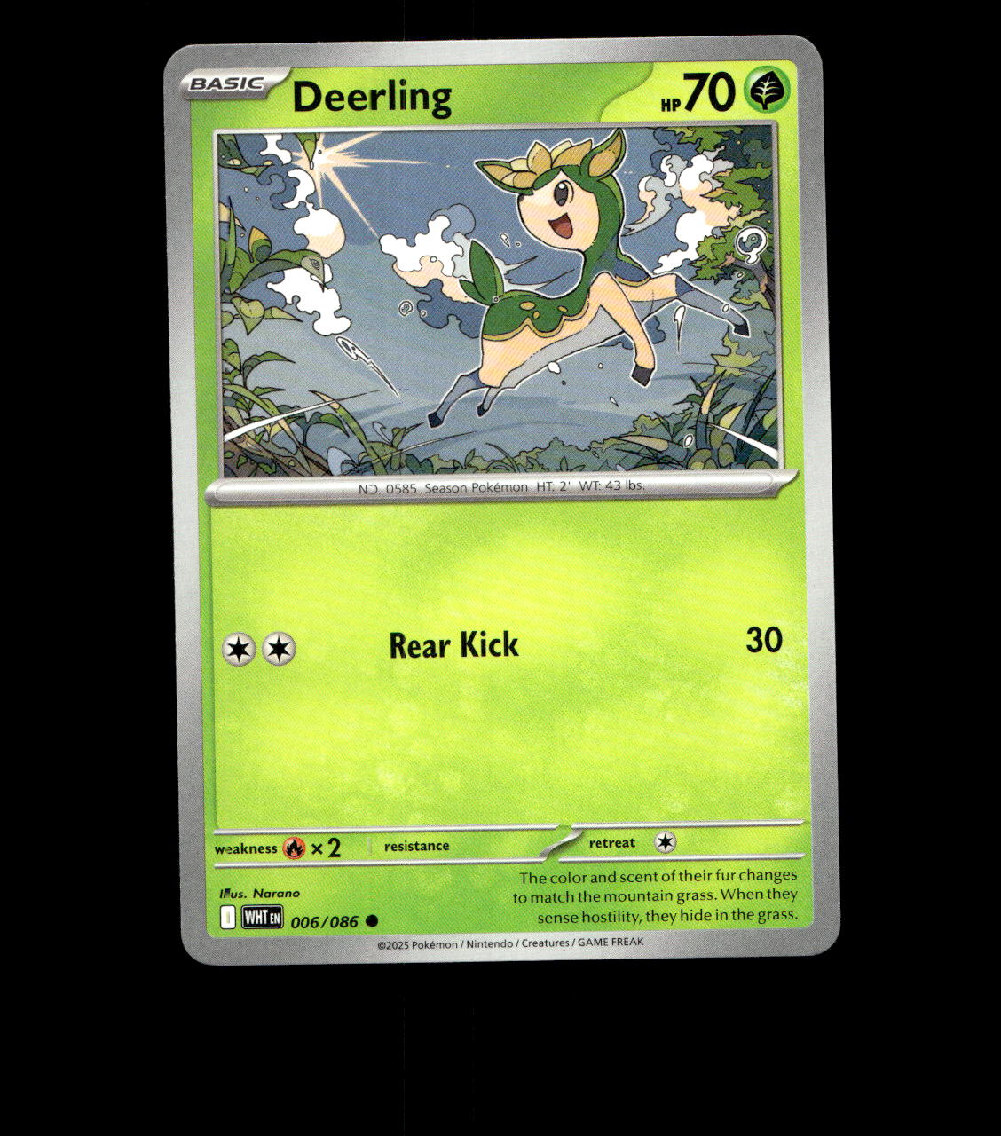 Deerling – 006/086 – White Flare – Non Holo – Near Mint