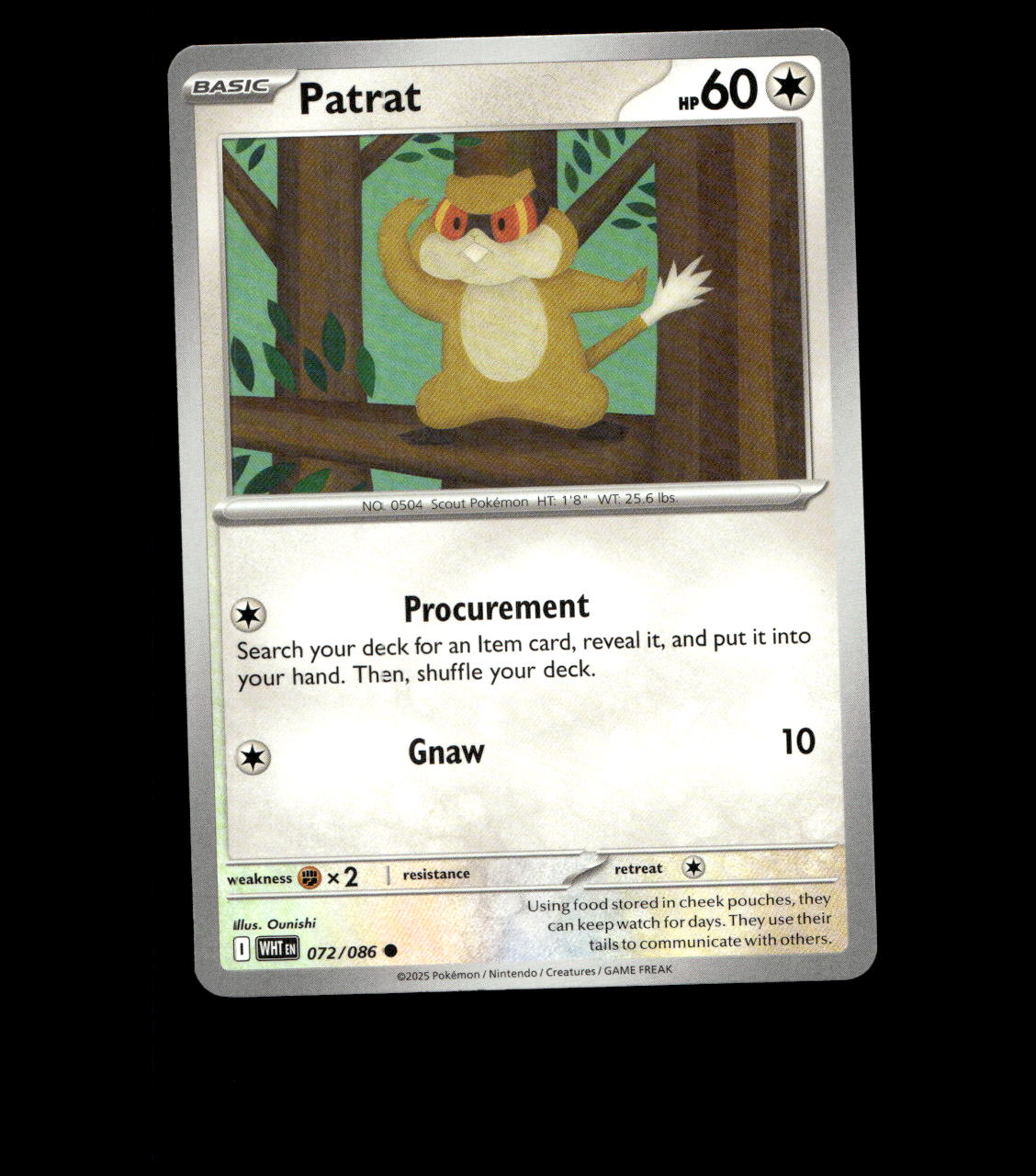 Patrat - 072/086 - White Flare - Normal - Near Mint Non Holo