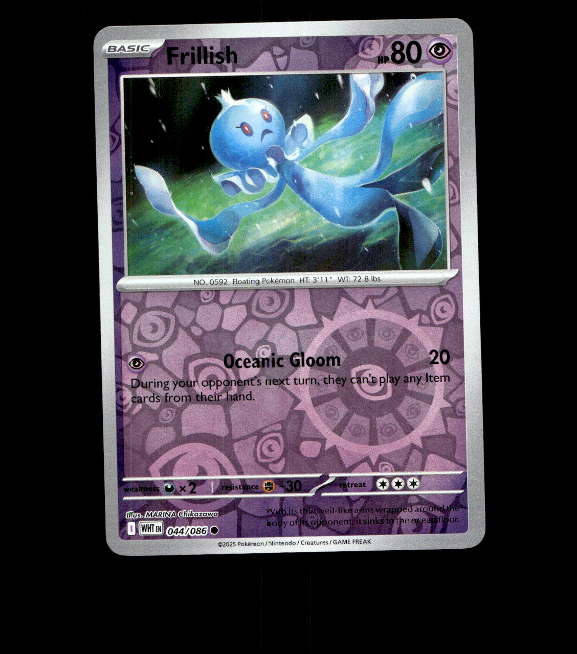 Frillish - 044/086 - White Flare - Reverse Holo Near Mint