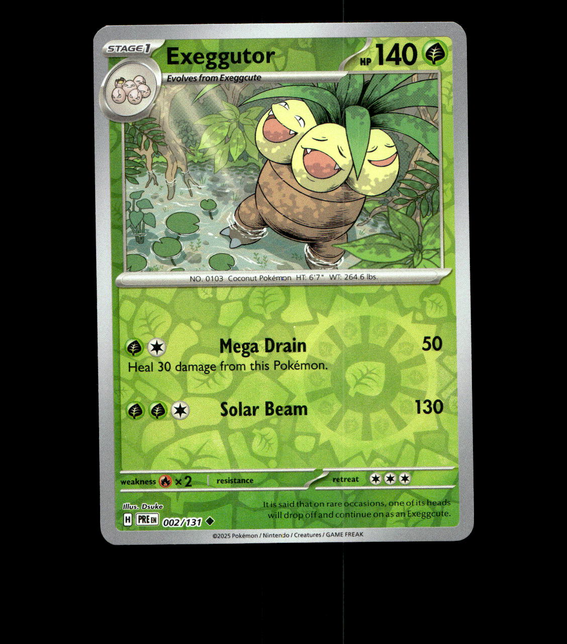 Exeggutor - 002/131 - Prismatic Evolutions - Reverse Holo Near Mint