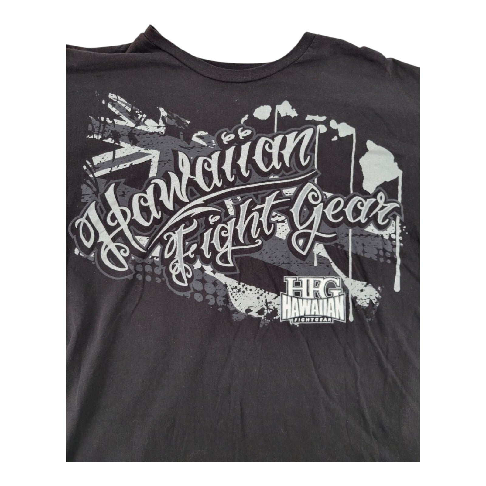 HFG Hawaiian Fight Gear Black Graphic T-Shirt Mens MMA UFC Style Size 2XL