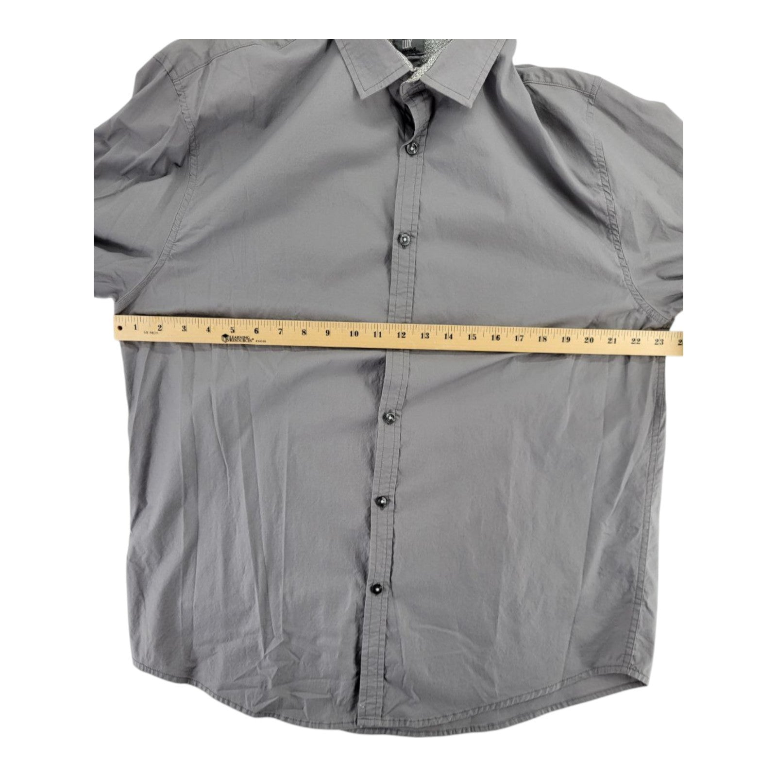 B Lux Men's Gray Stretch Dress Shirt Long Sleeve Cotton Blend XL