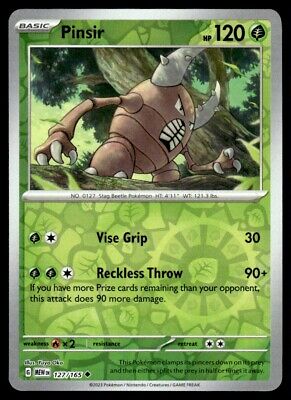 Pokemon 2023 Scarlet & Violet 151 Pinsir Reverse Holo Uncommon #127 Near Mint