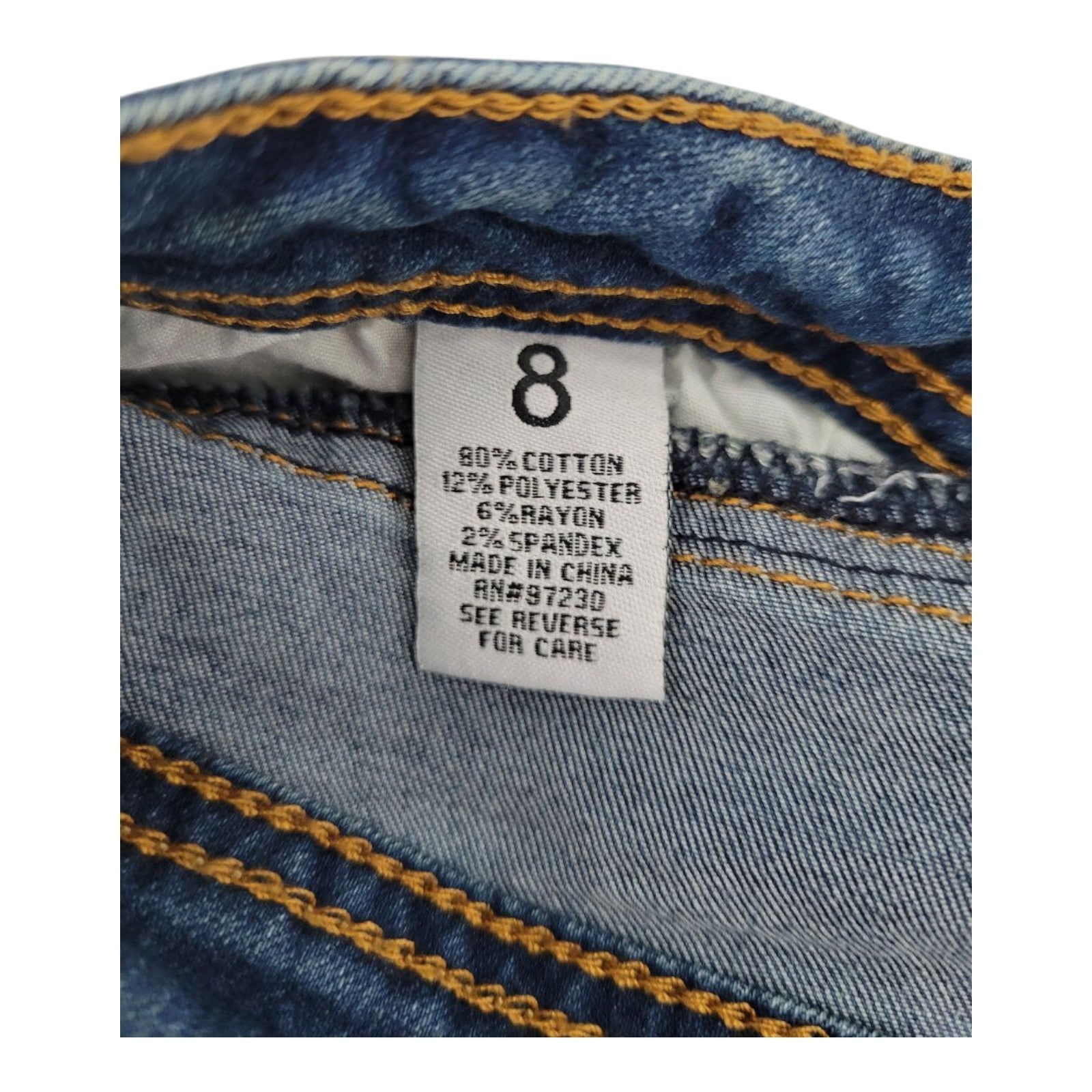 Almost Famous Women's Embroidered Stretch Blue Jeans Size 8 Denim