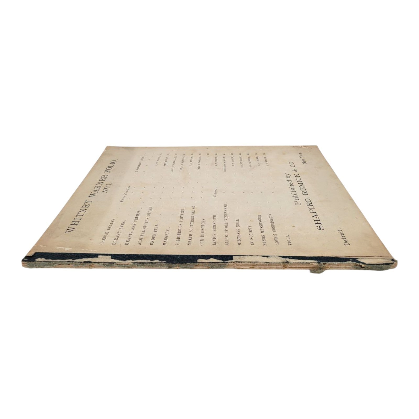 Whitney Warner Folio No. 1 Sheet Music Book Shapiro Remick & Co.