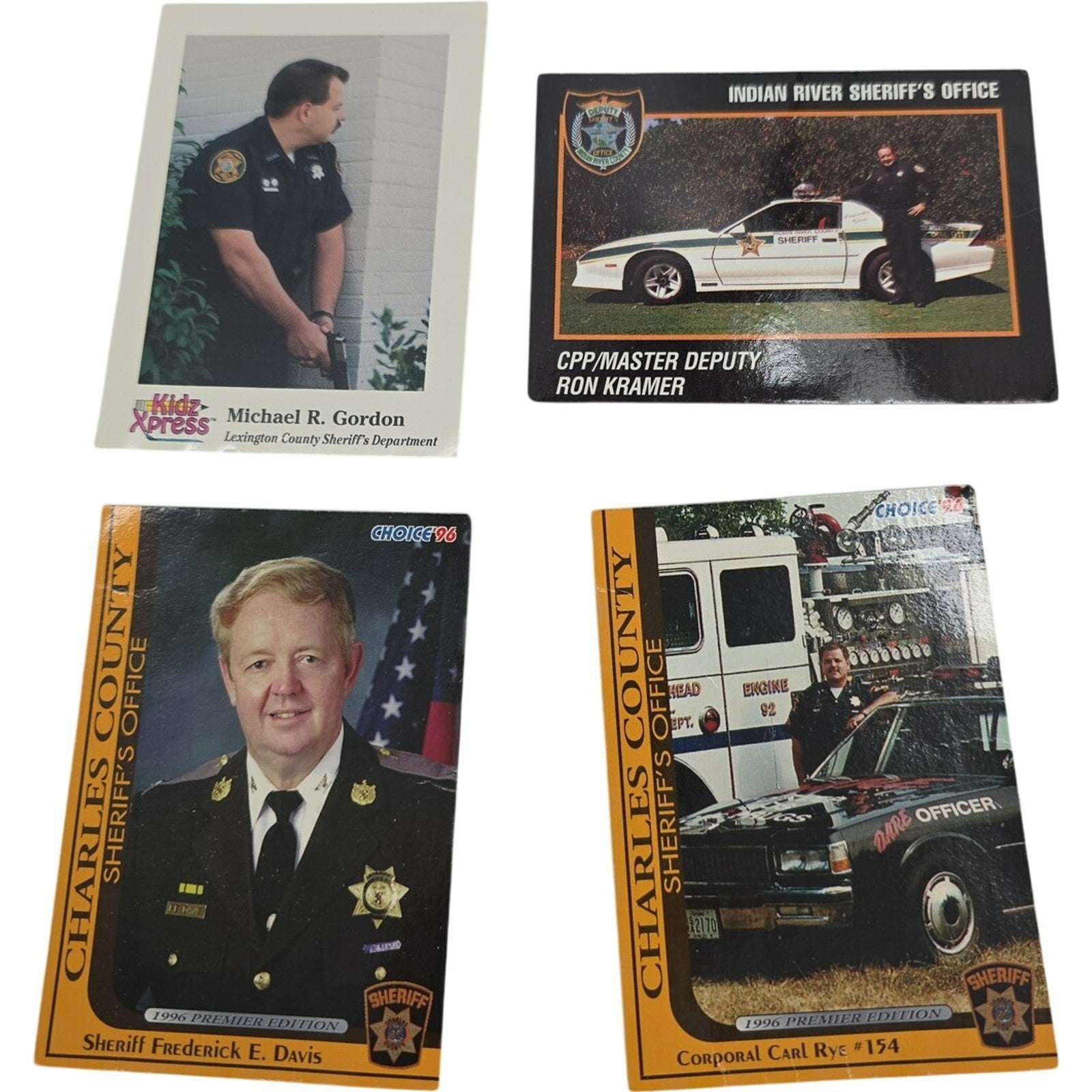 Police Baseball Cards Lot of 4