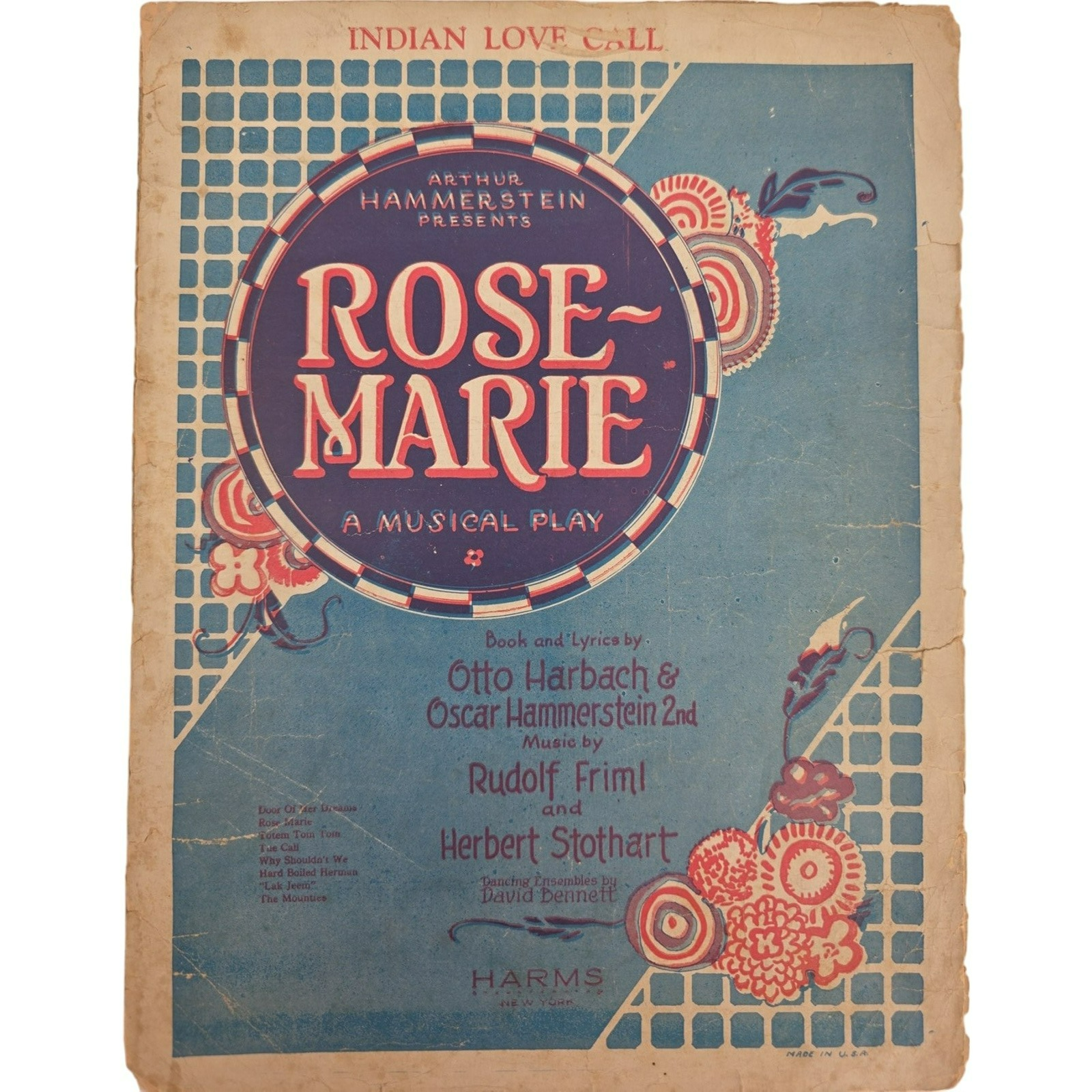 Vintage 1924 Sheet Music Indian Love Call from Rose-Marie Musical