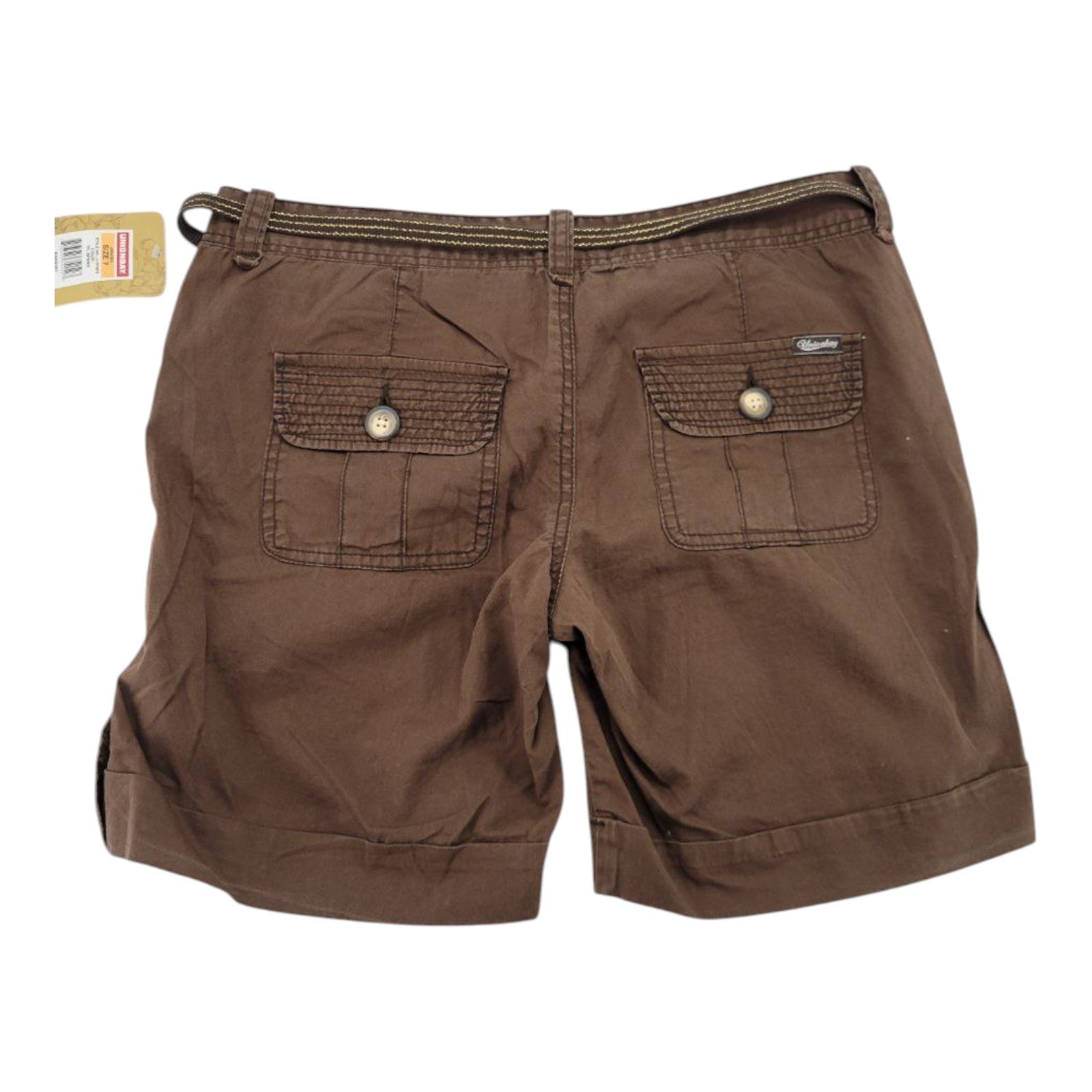 Unionbay Juniors Cargo Shorts Size 7 TPL Brownie Belted Cotton Casual