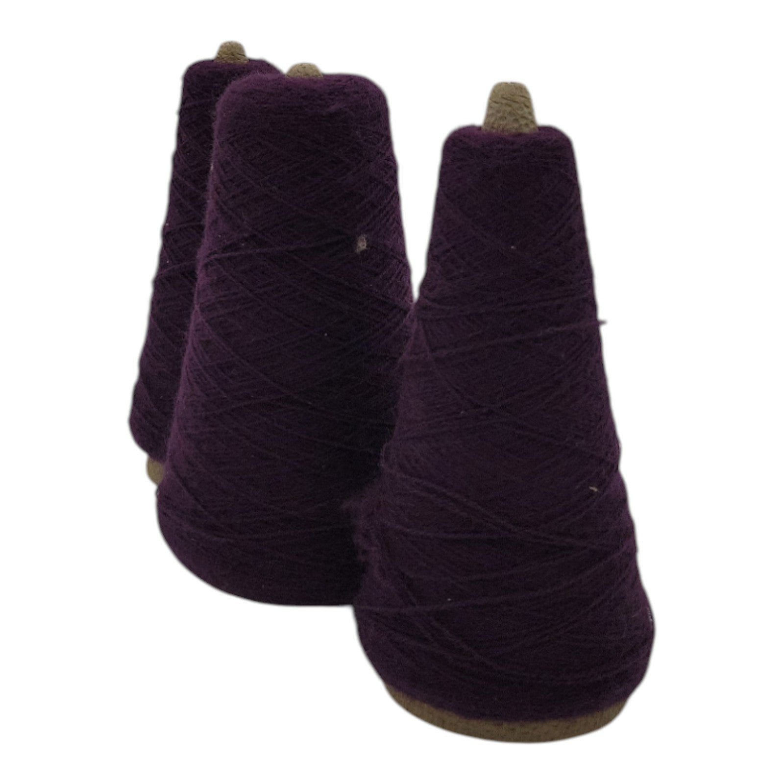 Vintage Unbranded Purple 9589 Yarn Cone Lot of 3