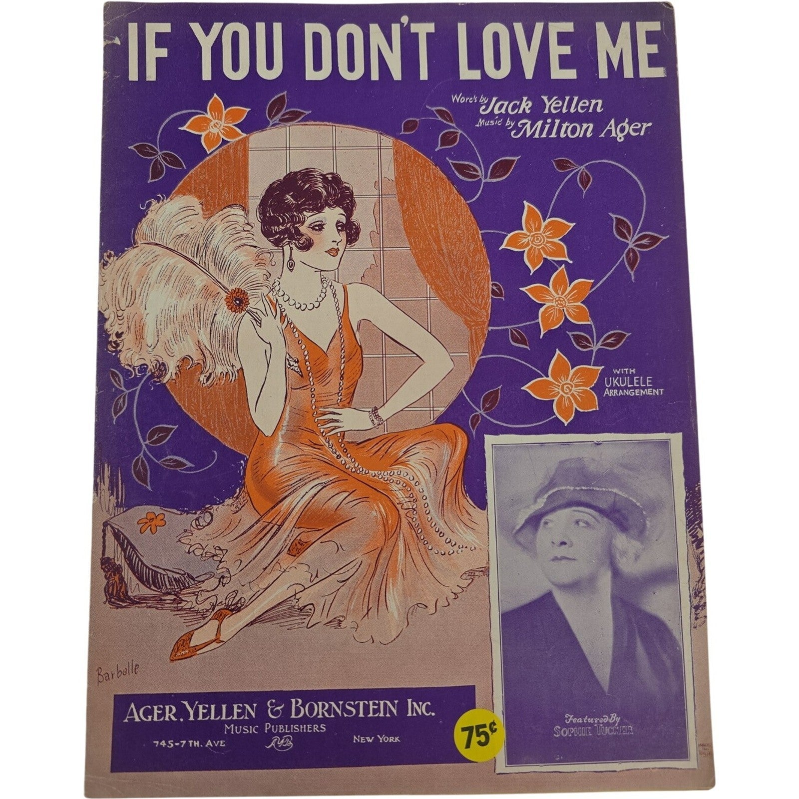Vintage Sheet Music 1958 If You Don't Love Me by Jack Yellen and Milton Ager