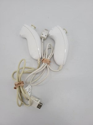 2x Official Wii Nunchuck White Remote OEM Controller