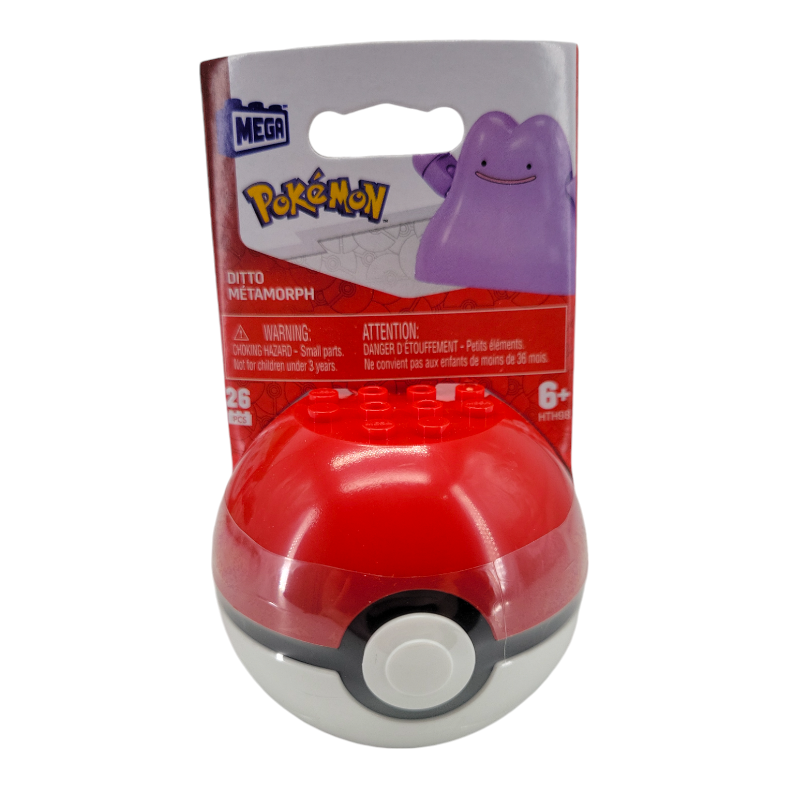 MEGA Pokemon Ditto Building Toy Kit with 26 Pieces and Poke Ball Series 18