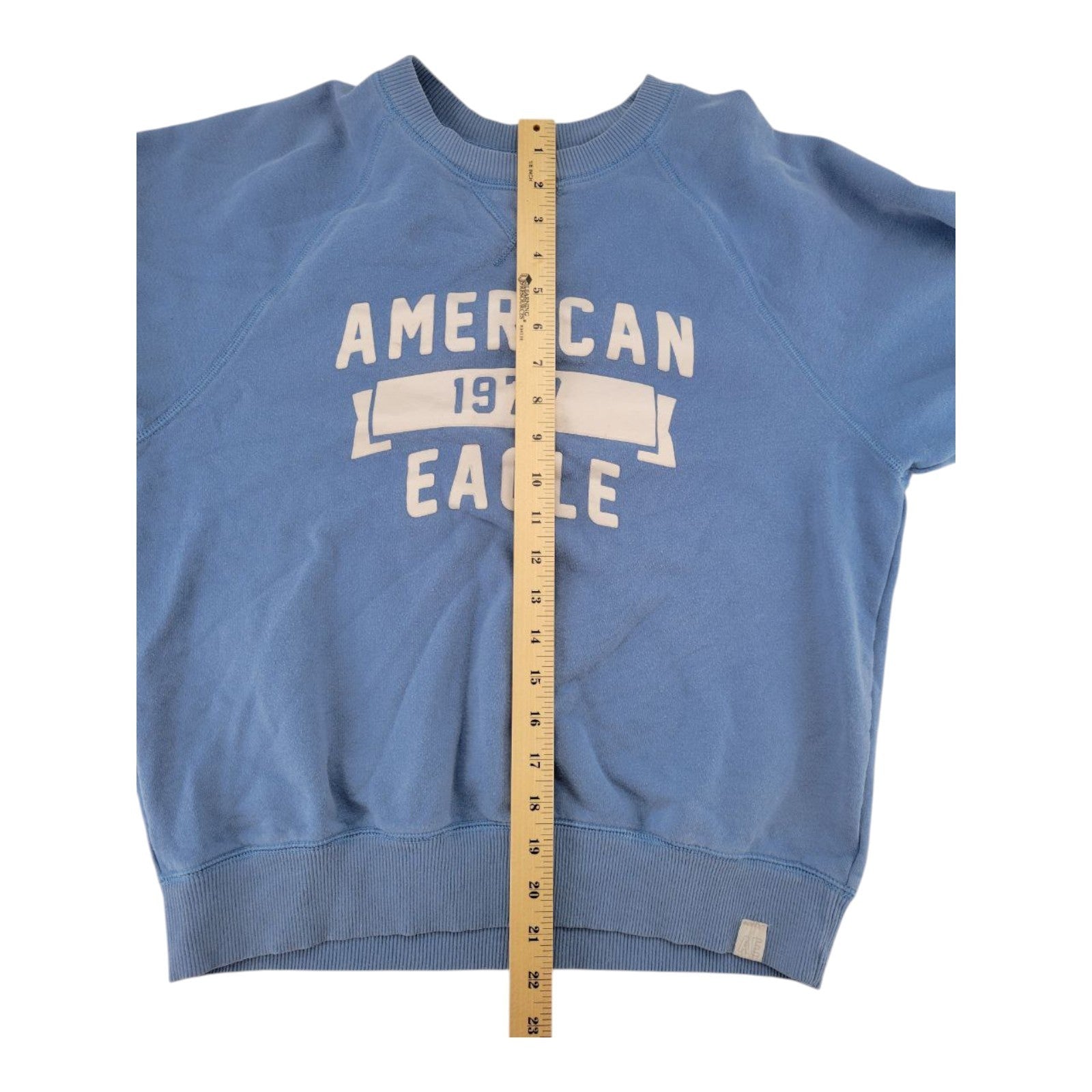 American Eagle 1977 Blue Pullover Sweatshirt Crewneck Logo Size Small