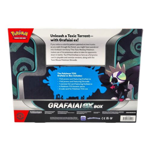 pokemon oversized booster pack Pokemon TCG Grafaiai ex Box with Foil Promo Oversized Card and 4 Booster Packs