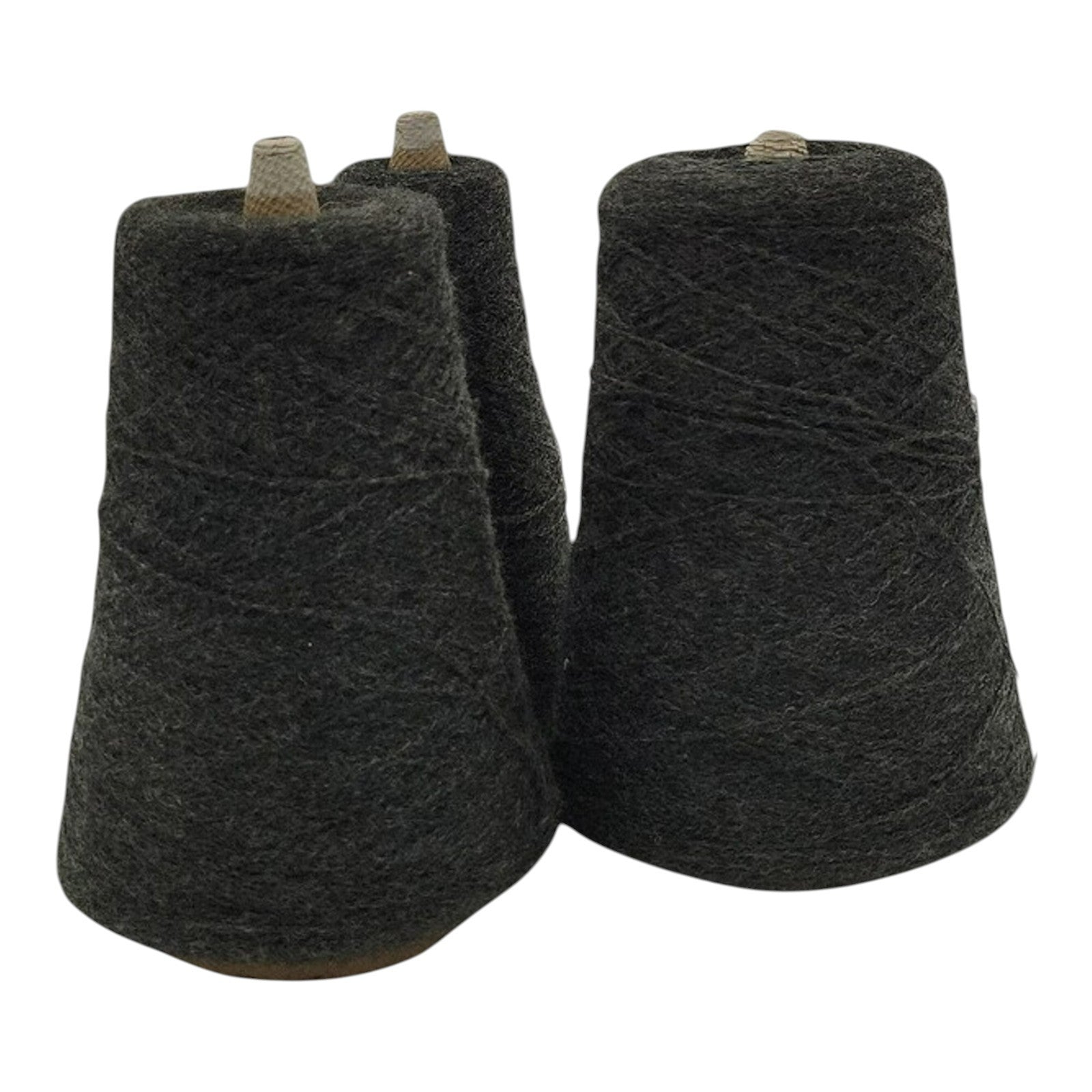 Vintage 1980s Templon Black Heather 2/24 Cone Yarn S-50846 Lot of 3