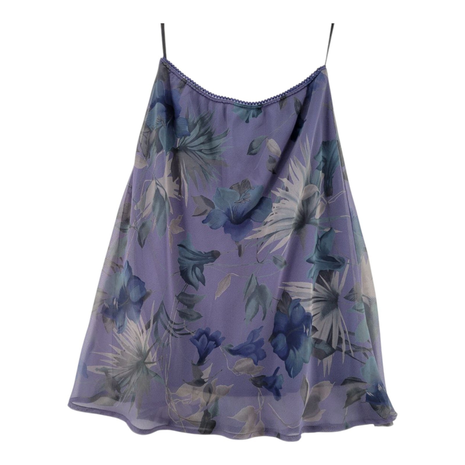 Floral Purple Sheer Camisole Tank Top Womens Size Small
