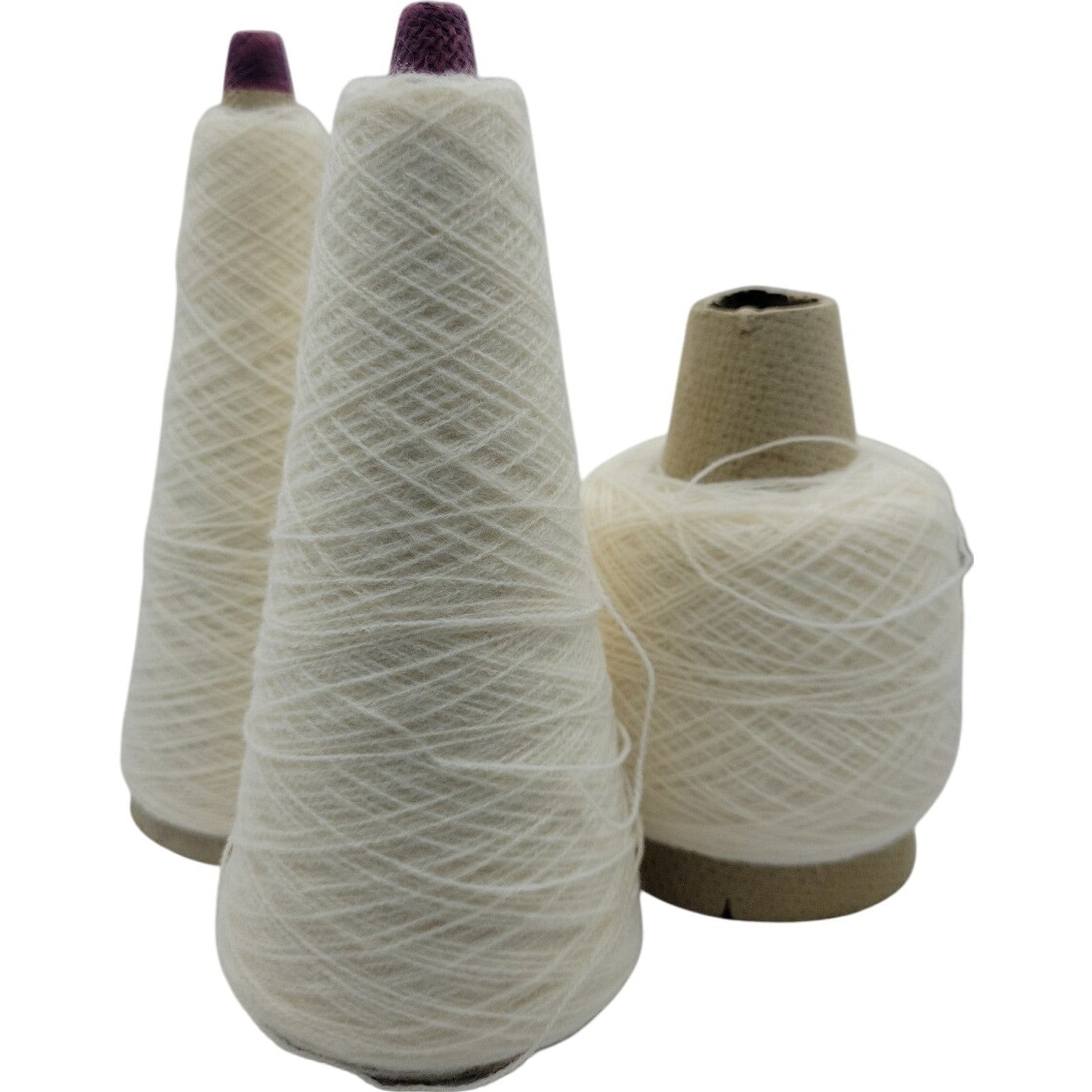 Vintage Templon Holiday White 2/24 Acrylic Weaving Knitting Cone Yarn Lot of 3