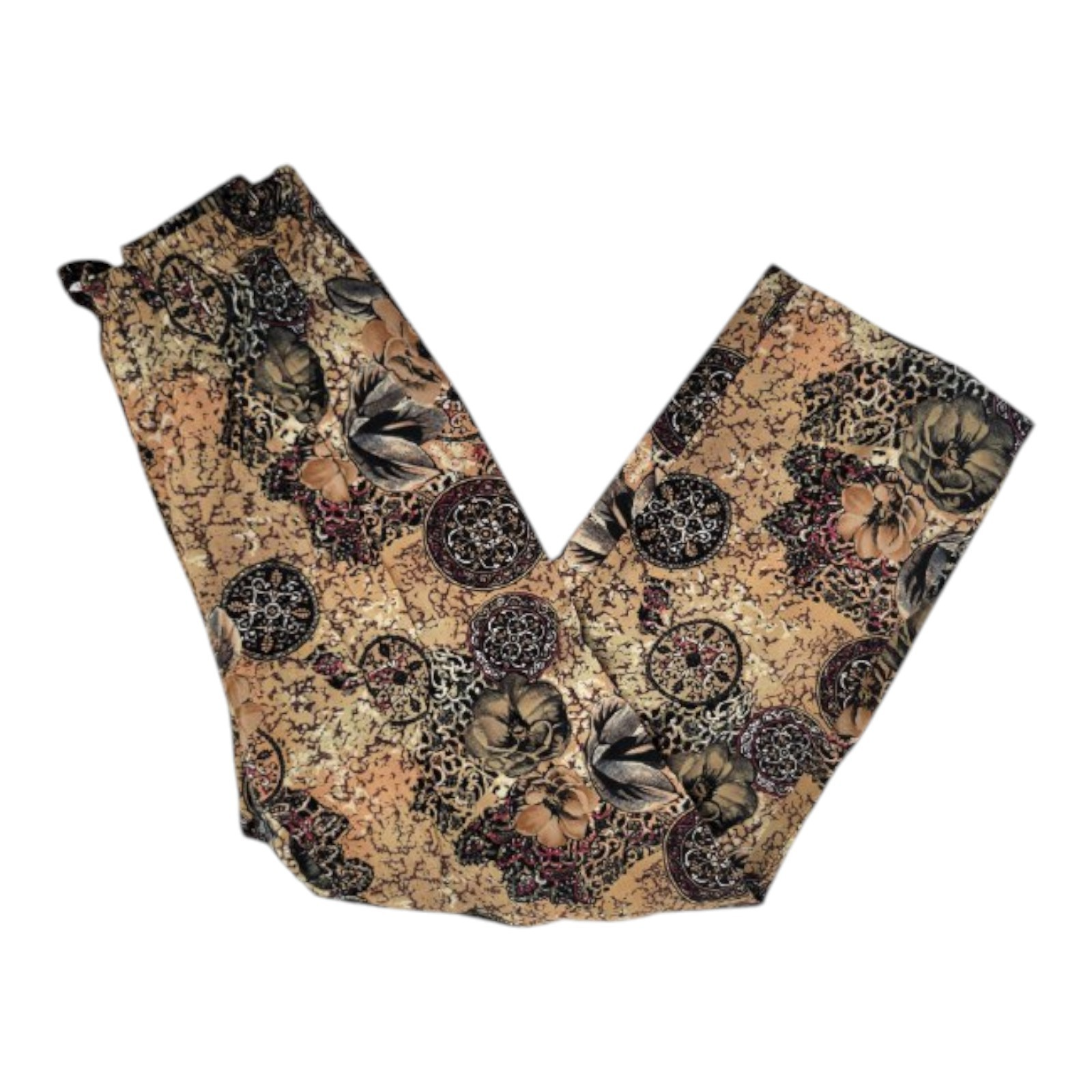 Office Hours Women's Small Floral Print Rayon Drawstring Casual Pants