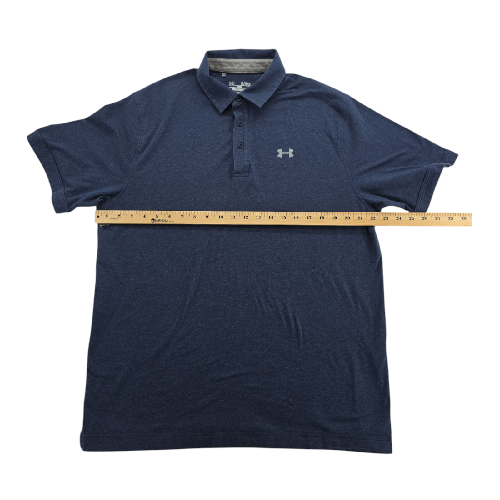 Under Armour HeatGear Polo Shirt Blue Short Sleeve Loose Fit Size XL