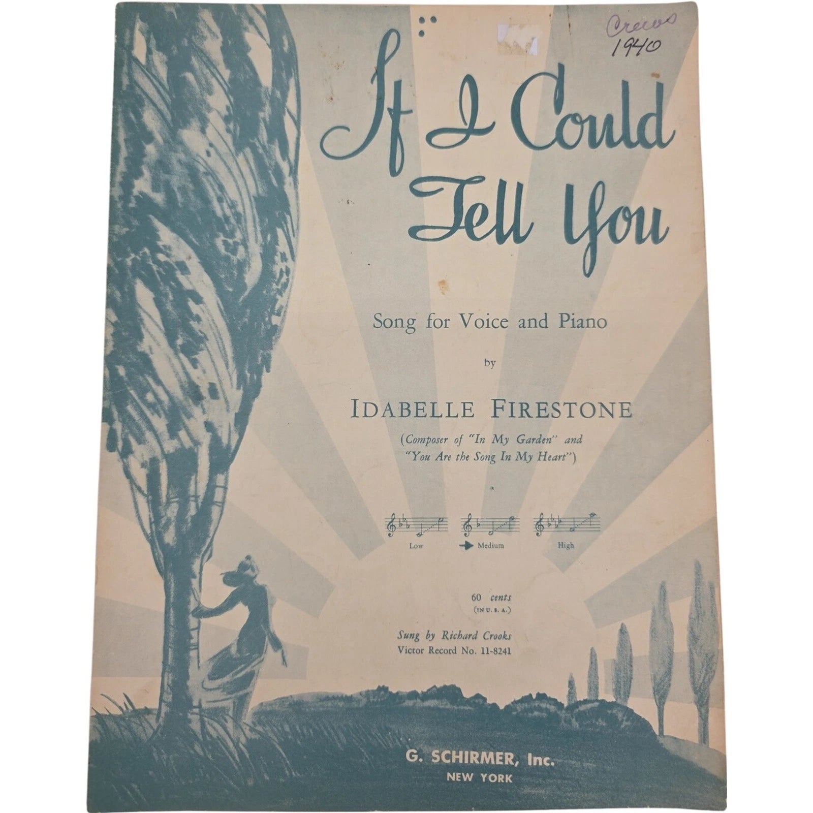 If I Could Tell You Song for Voice and Piano by Idabelle Firestone Sheet Music