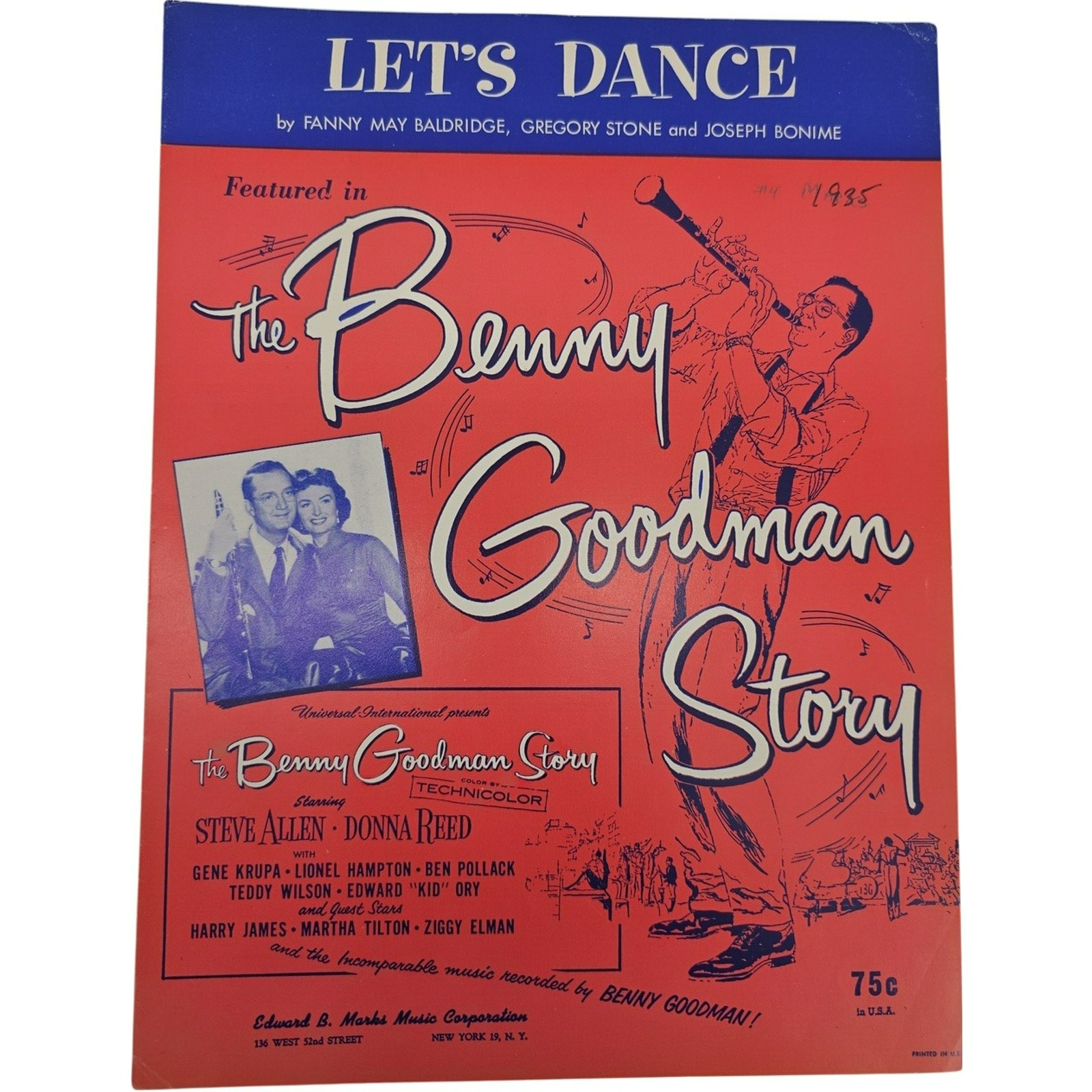 Lot of 2 Vintage 1956 Sheet Music The Benny Goodman Story and Let Me Go Lover