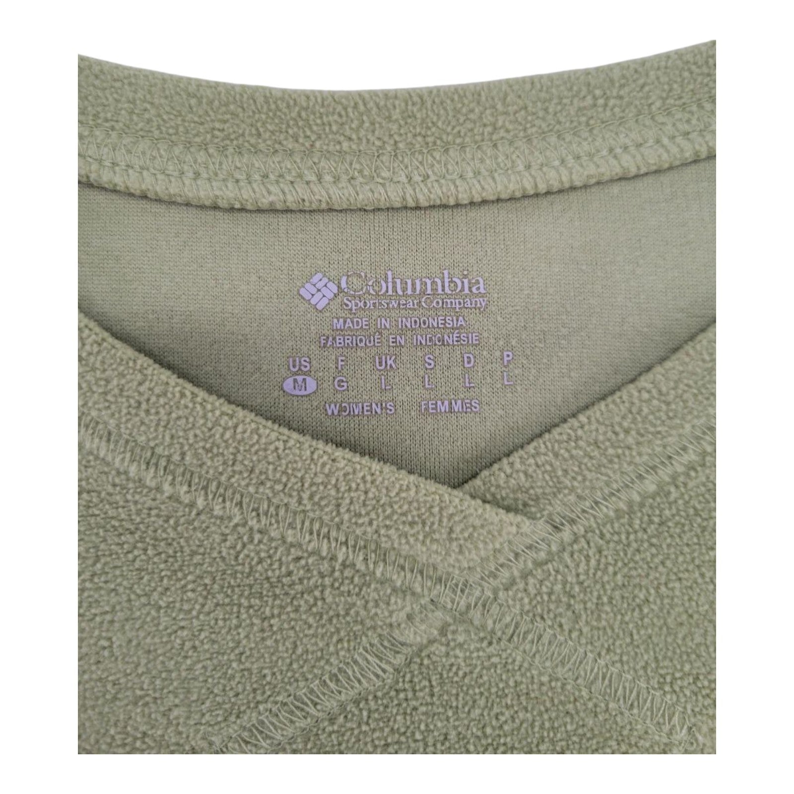 Columbia Womens Green Fleece Pullover Long Sleeve Top Size M