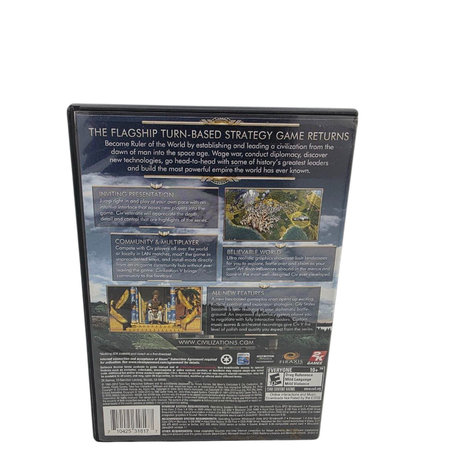 Sid Meier's Civilization V PC DVD-ROM Game 2010 Complete CIB 2K Games Tested