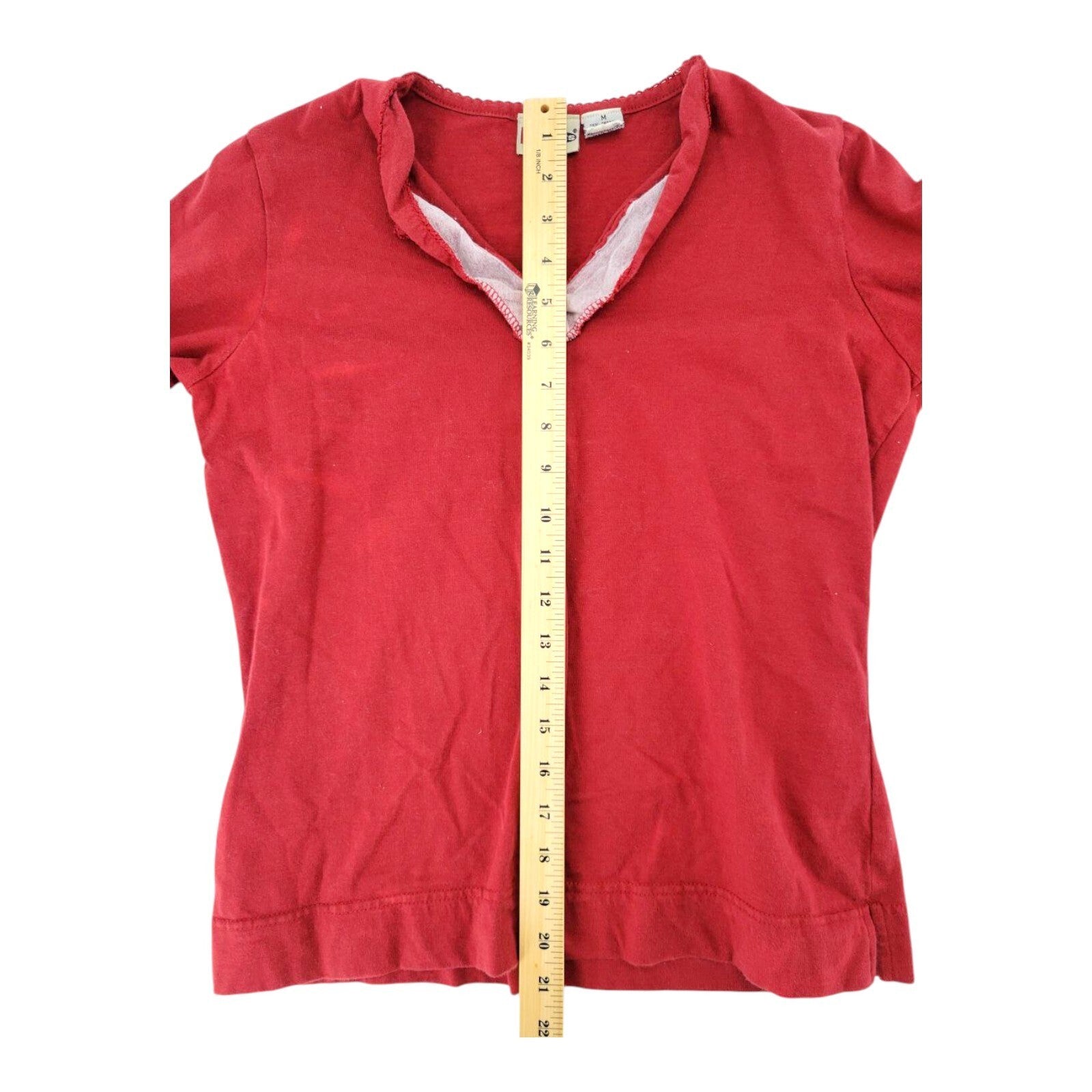 BCC Blues Red Long Sleeve Stretch Pullover Top Size M
