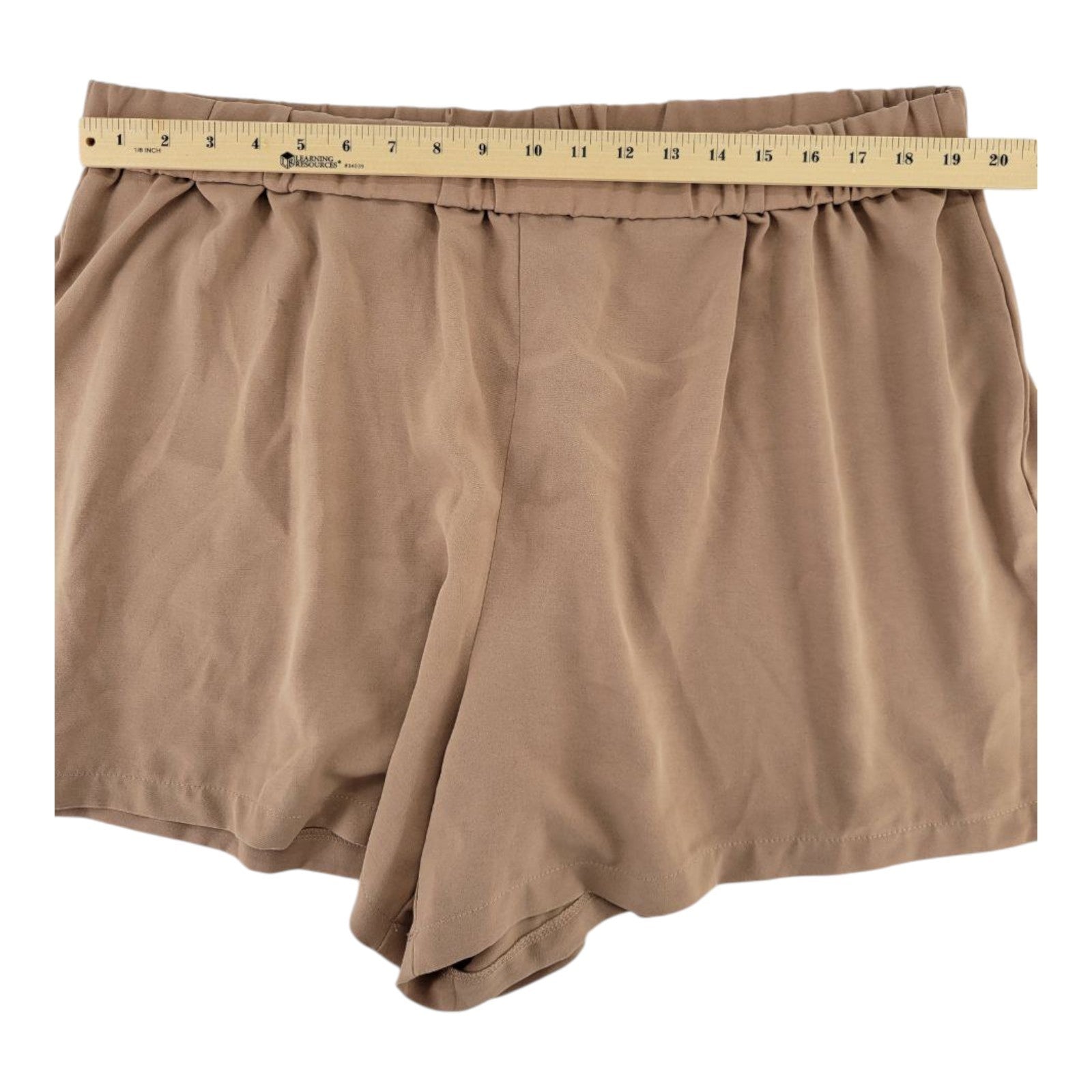 SHEIN Curve Womens Brown Tan High Rise Shorts Elastic Waist Plus Size 4XL
