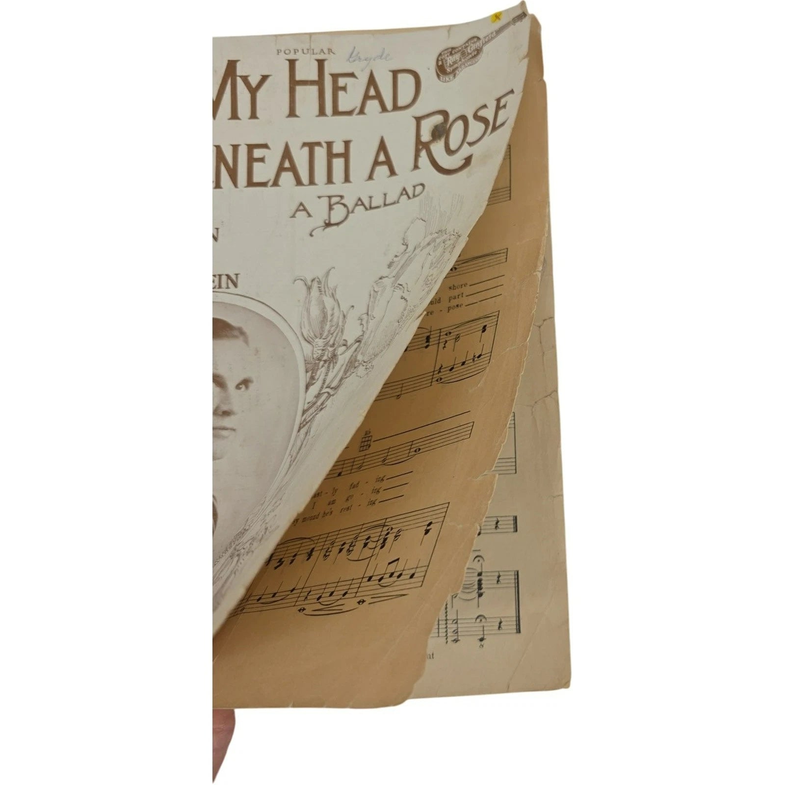 Vintage 1926 Sheet Music Lay My Head Beneath a Rose by W. Madison & Falkenstein