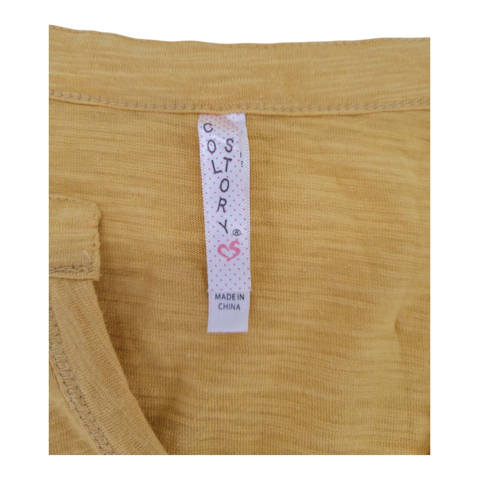 Color Story Mustard Yellow Long Sleeve Top Size S Button Pockets