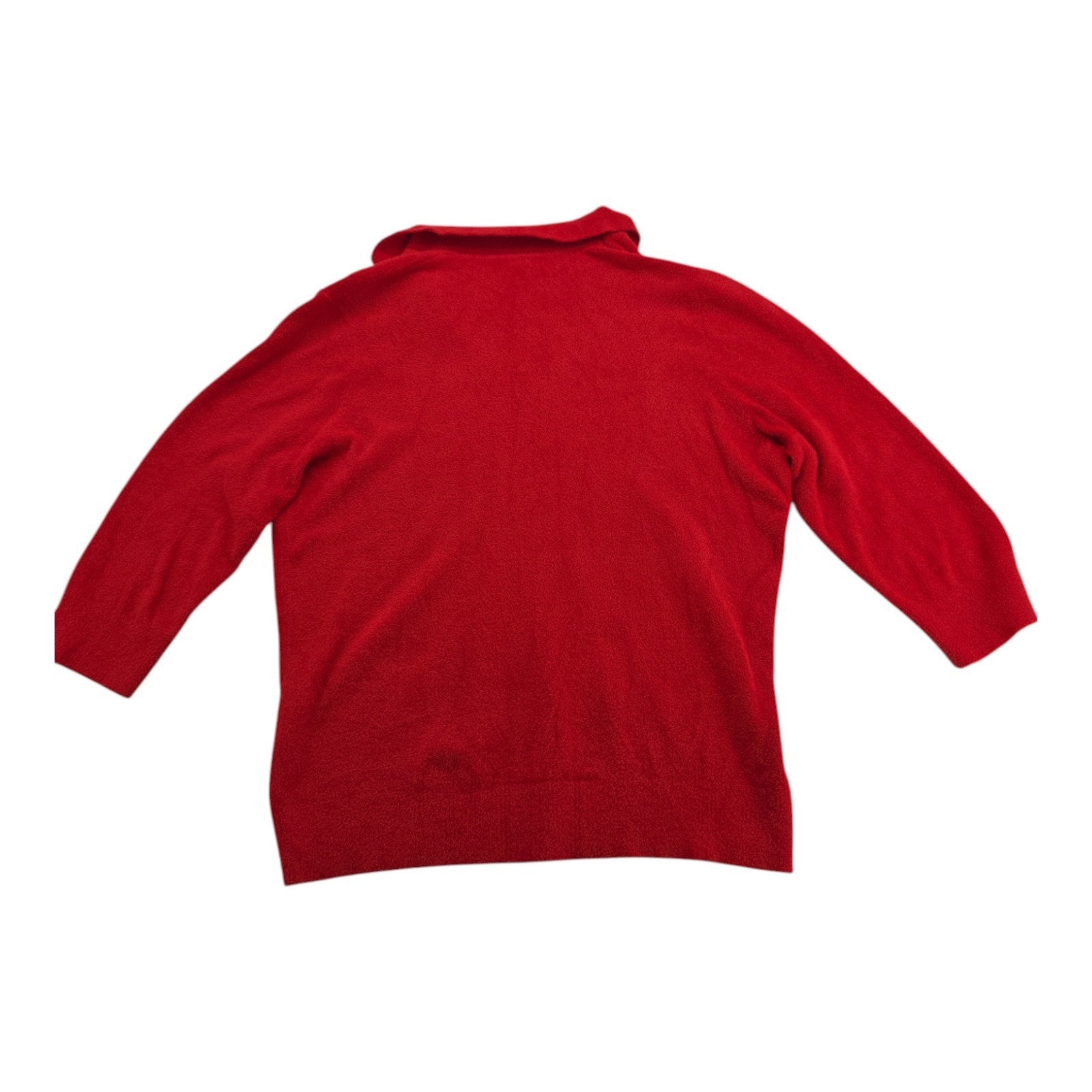CB Career Red Collared Button-Up Sweater Women’s XL Nylon Spandex 3/4 Sleeve