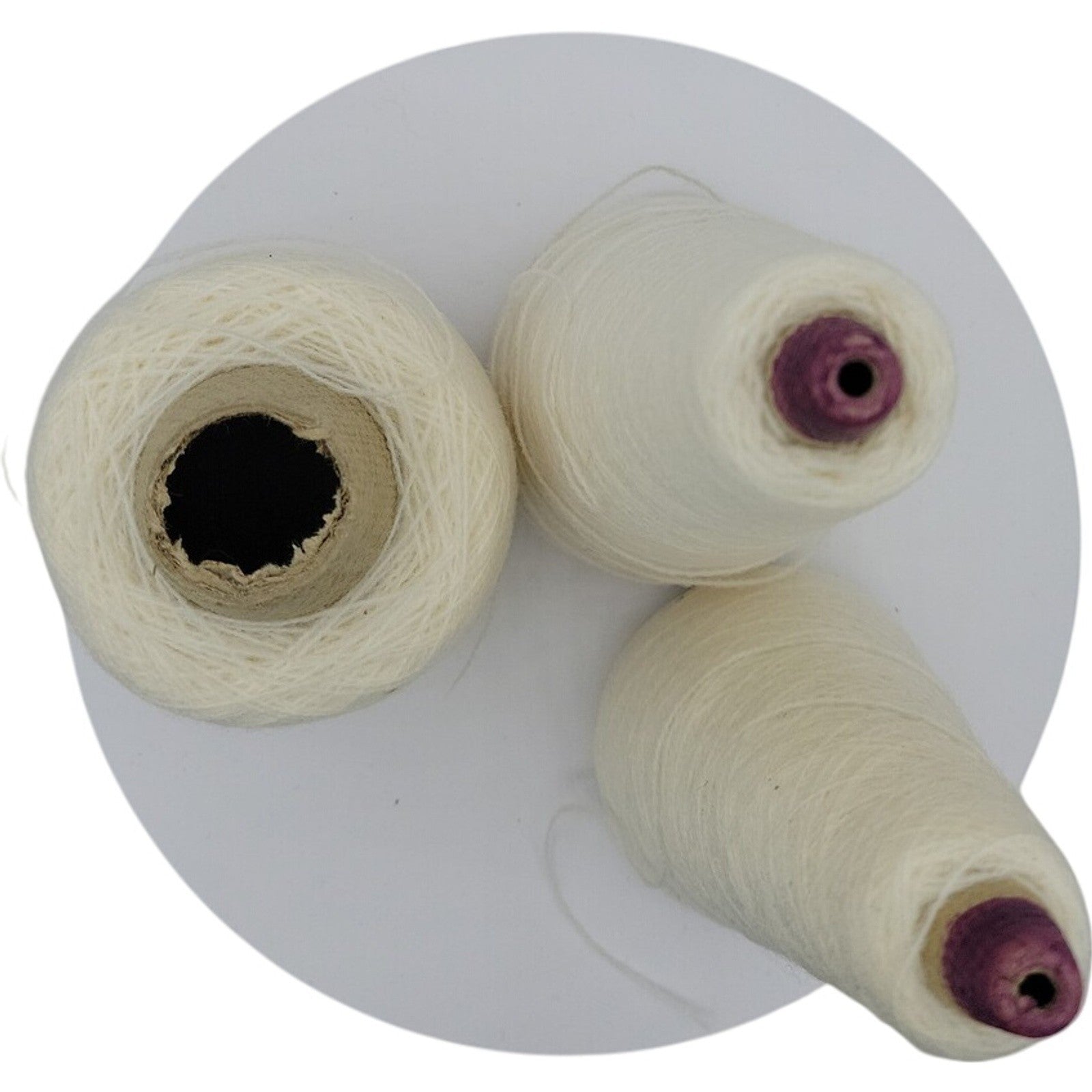 Vintage Templon Holiday White 2/24 Acrylic Weaving Knitting Cone Yarn Lot of 3