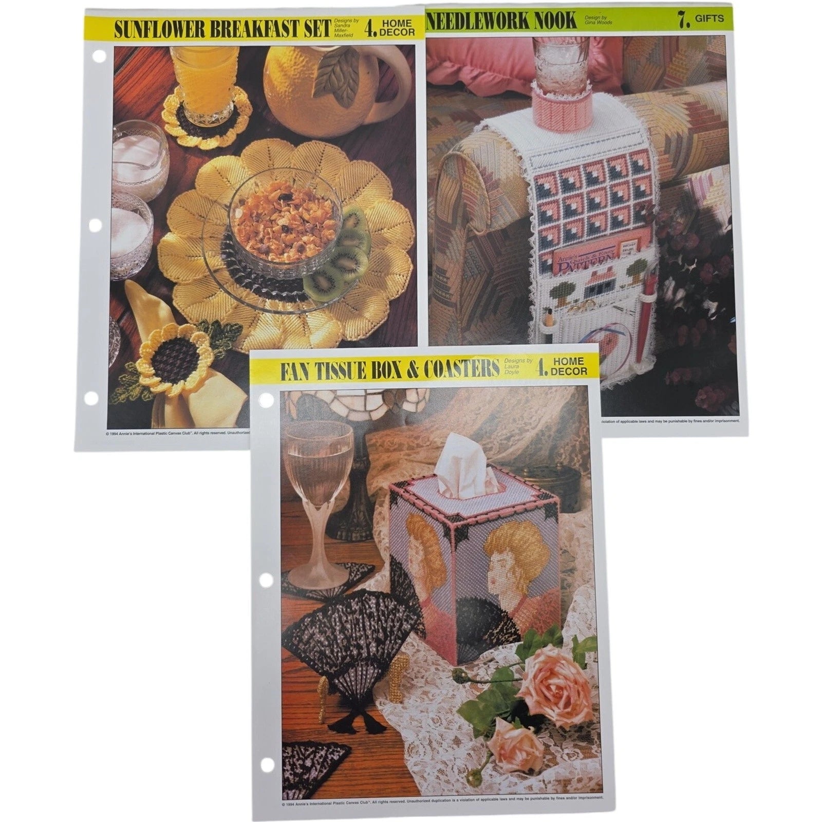 Plastic Canvas Pattern Lot of 8 Home Décor & Crafts Leisure Arts & Annies Design