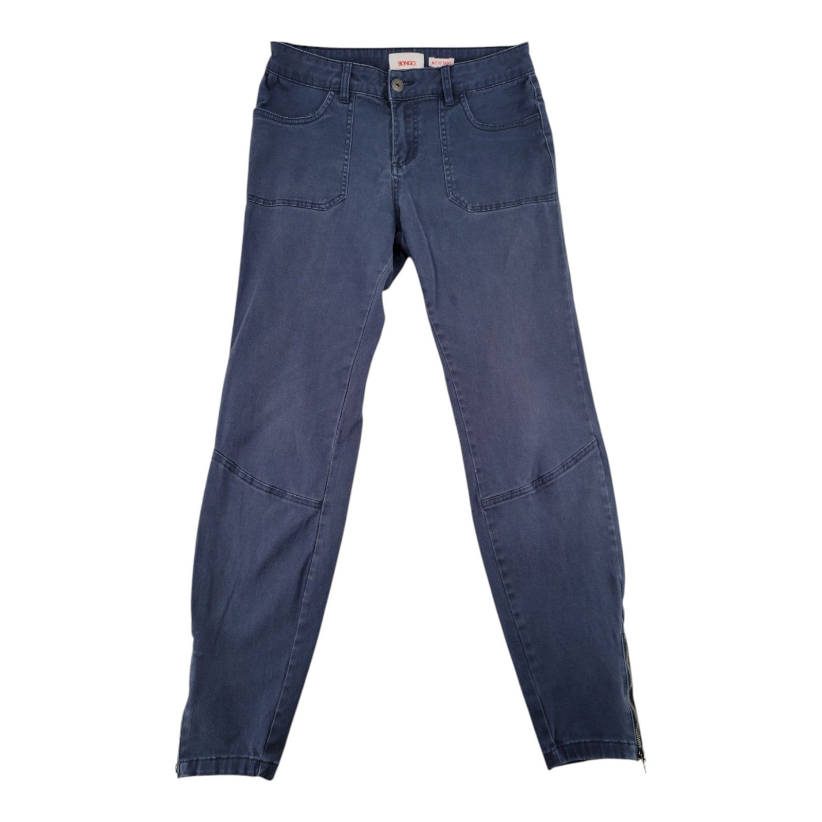 Bongo Moto Pants Blue Zip Hem Skinny Jeans Women Size 9