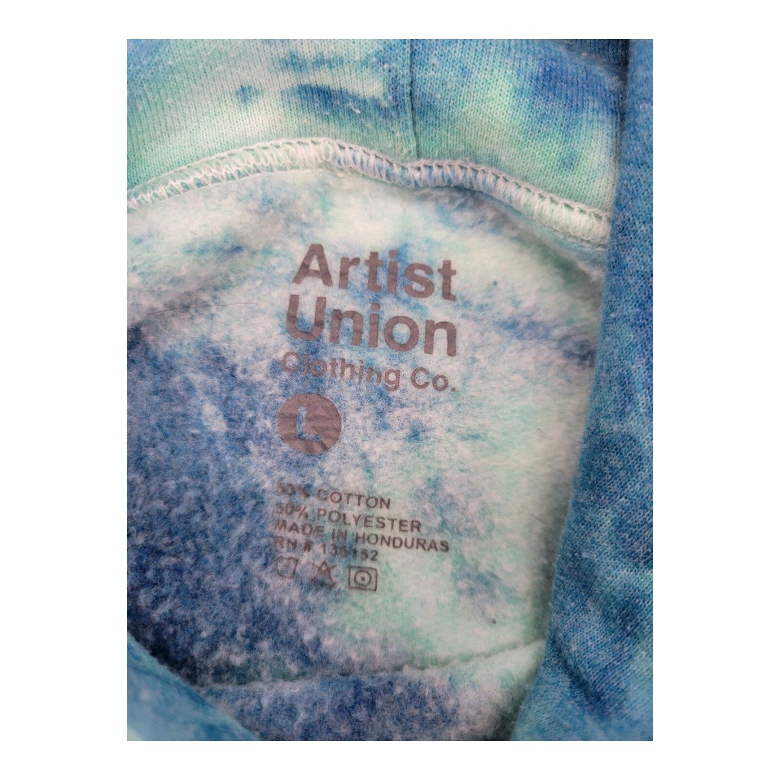Artist Union Death Valley Arizona Tie Dye Hoodie Blue Green Cactus Desert Size L