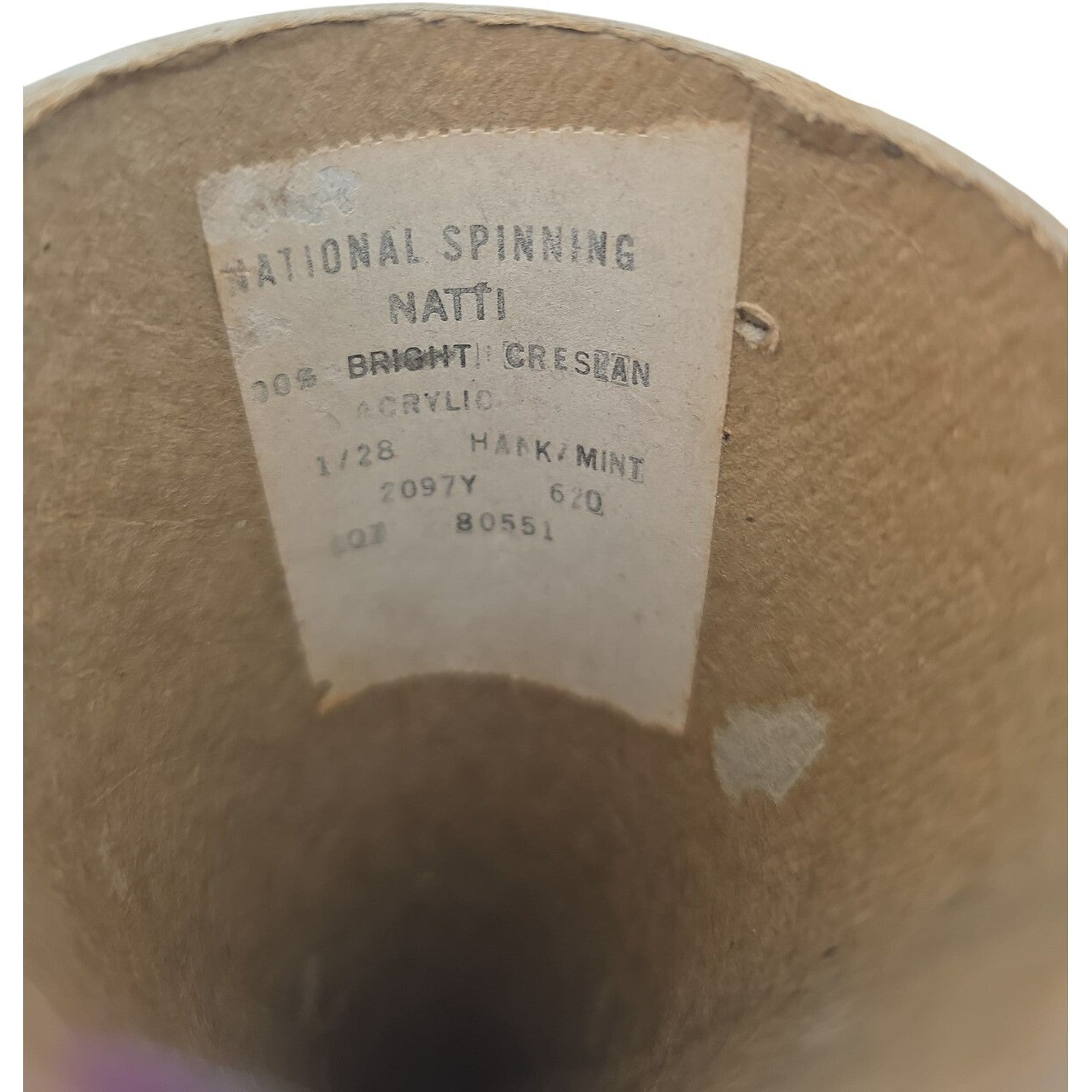 Vintage National Spinning Bright Creslan 1/28 Acrylic Cone Yarn Hank Mint 2097Y