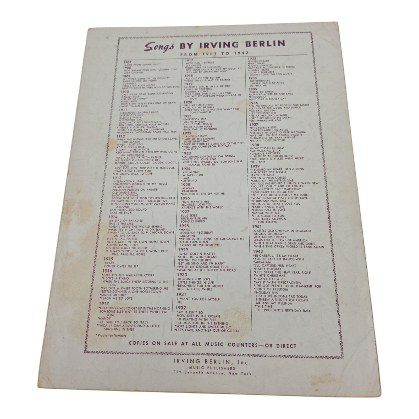 Vintage 1919 Sheet Music Mandy by Irving Berlin Standard Edition