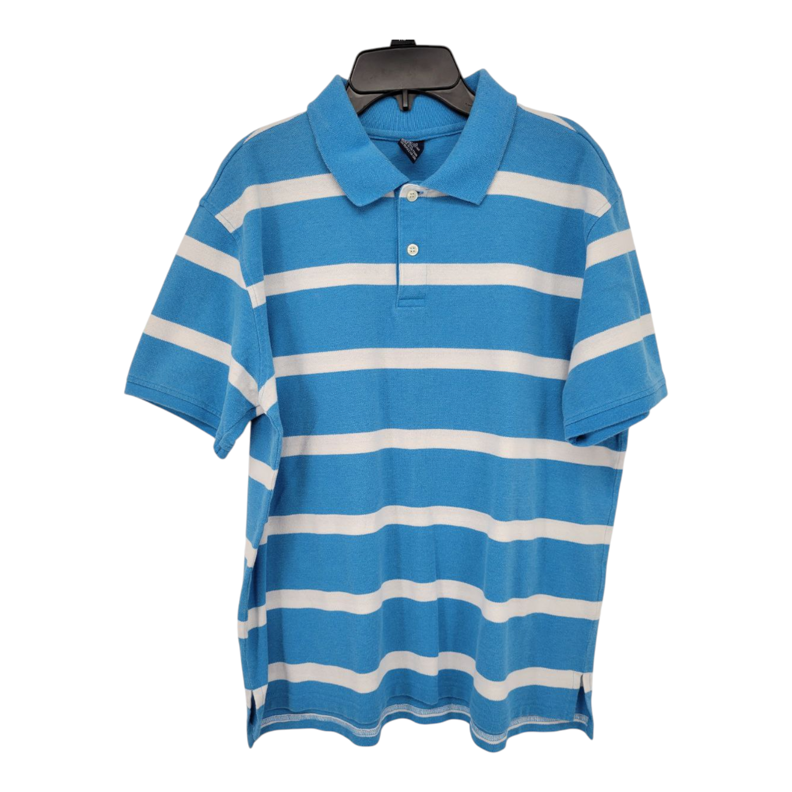 Bugle Boy Blue White Striped Polo Shirt Mens Size M