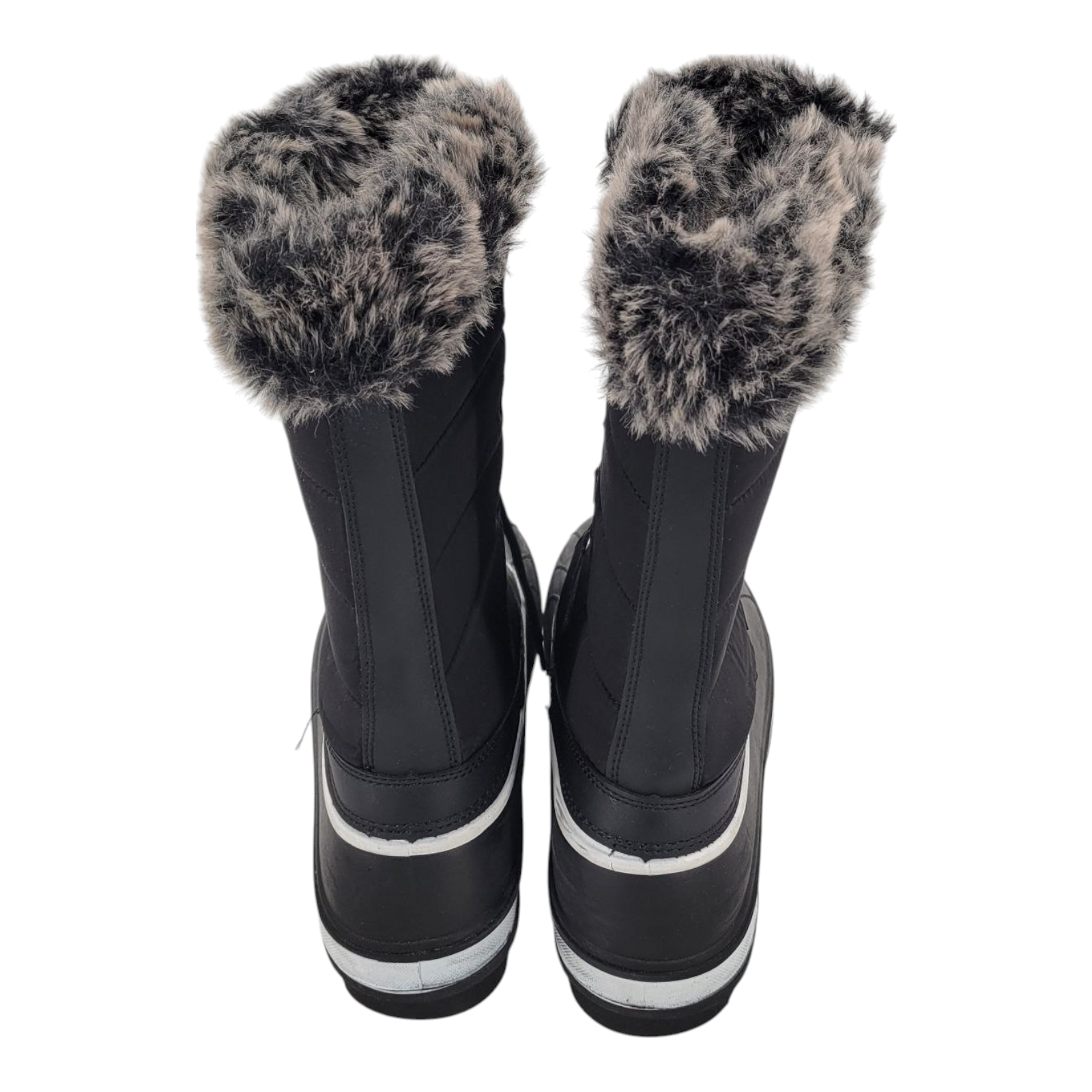 Unbranded Simulated Fur Black Winter Lace Up Boots Size 8