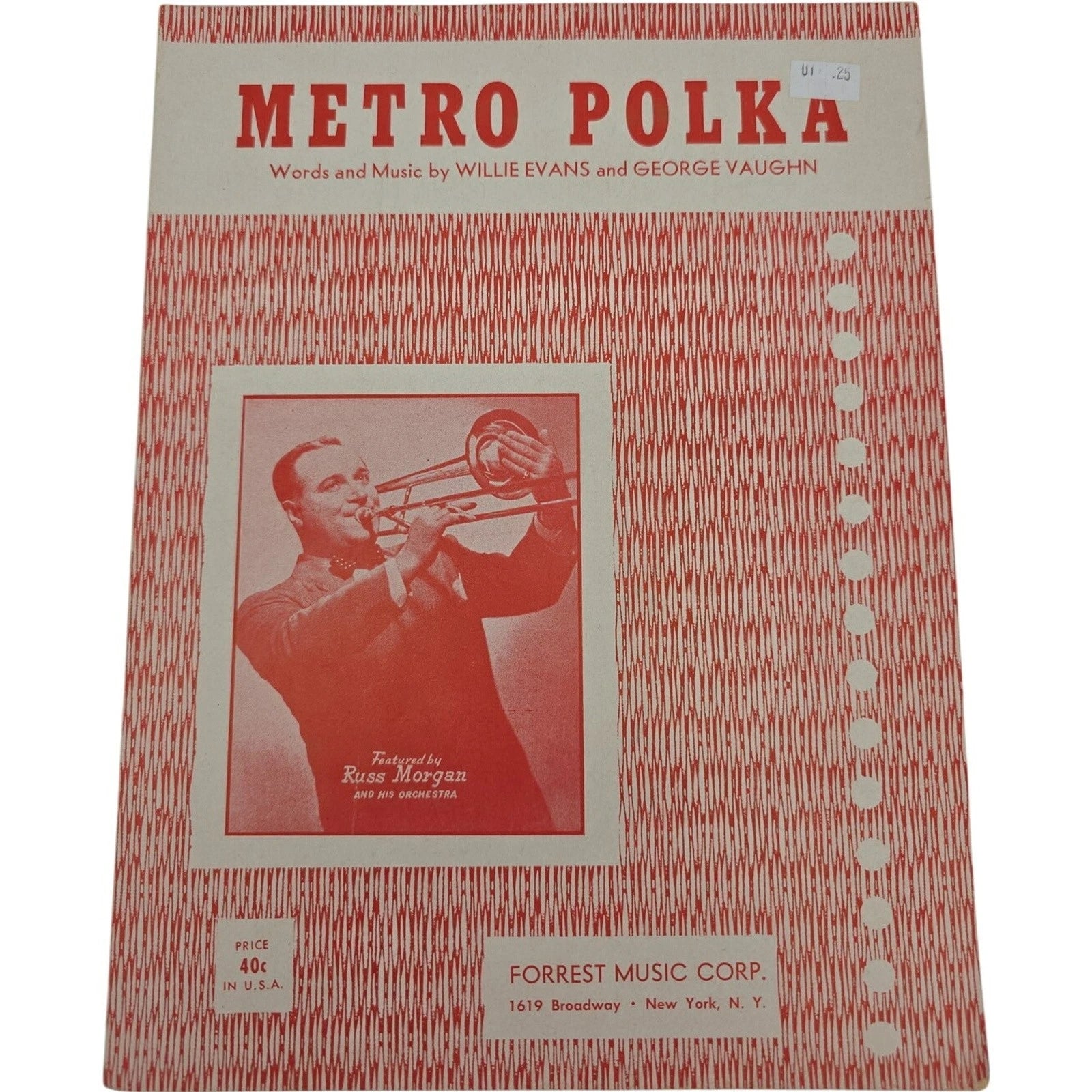 Vintage 1951 Sheet Music Metro Polka Willie Evans And George Vaughn