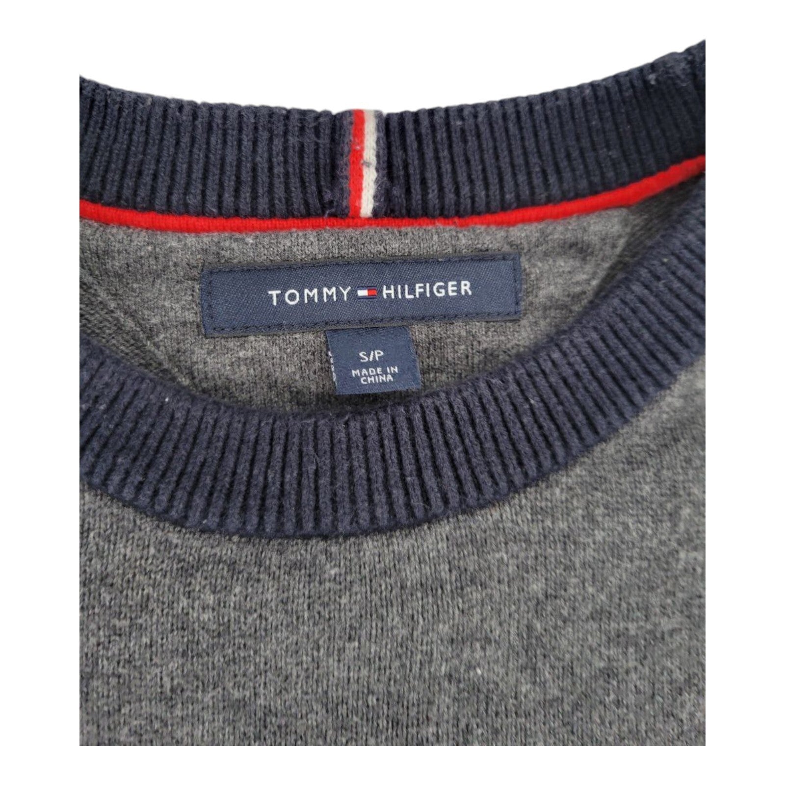 Tommy Hilfiger Lawson Logo Sweater Gray Crewneck Pullover Size Small
