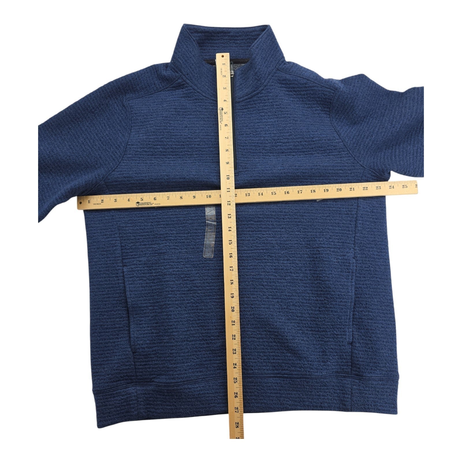 VRST Pull-Over Blue Textured Knit Quarter Zip Sweater Men’s Size Large NWT